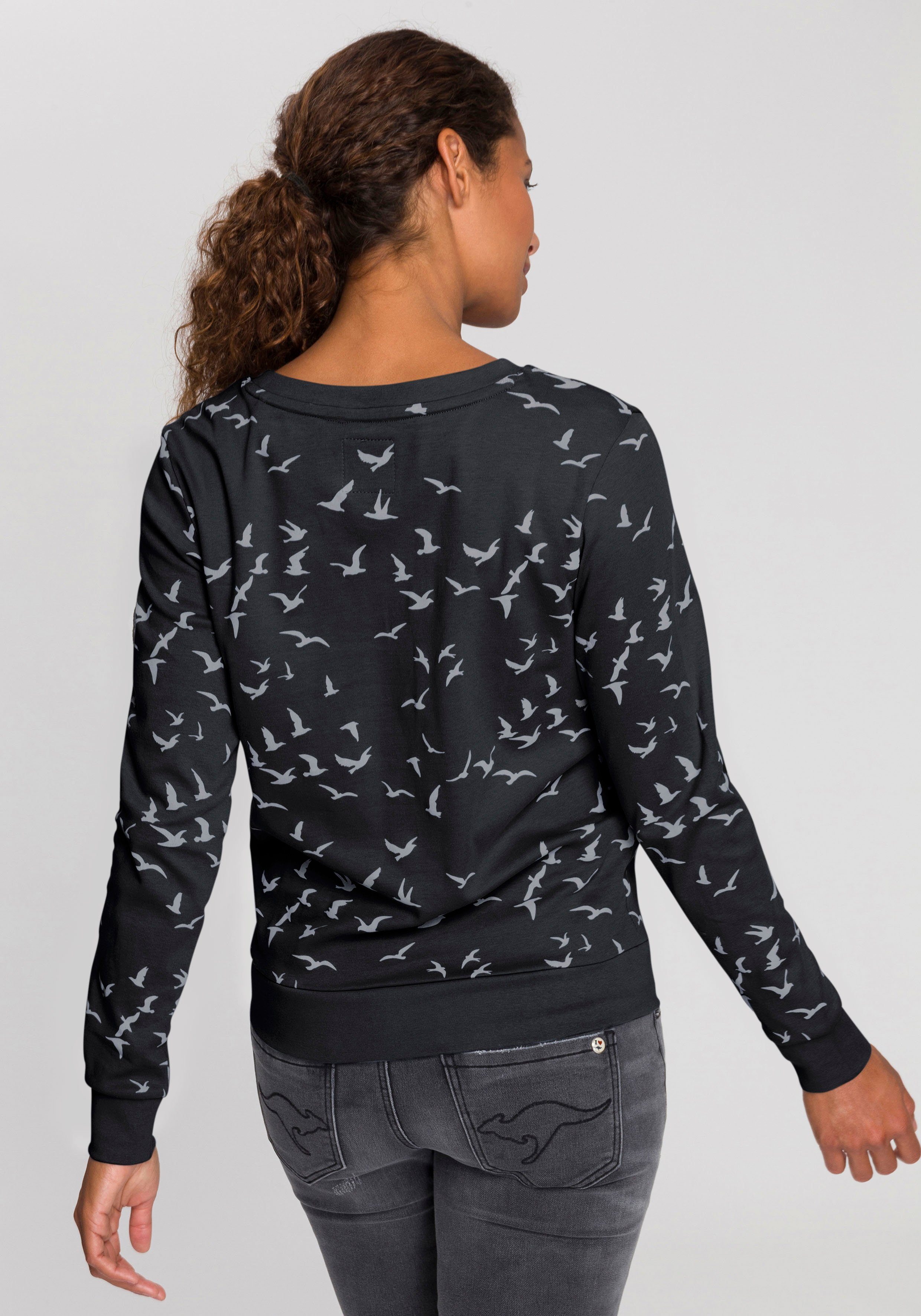 KangaROOS Sweatshirt Lange mouwen, figuurvolgende snit, bedrukt, ronde hals