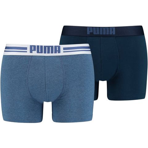 Puma Men's 2-Pack Placed Logo Boxers Blue M