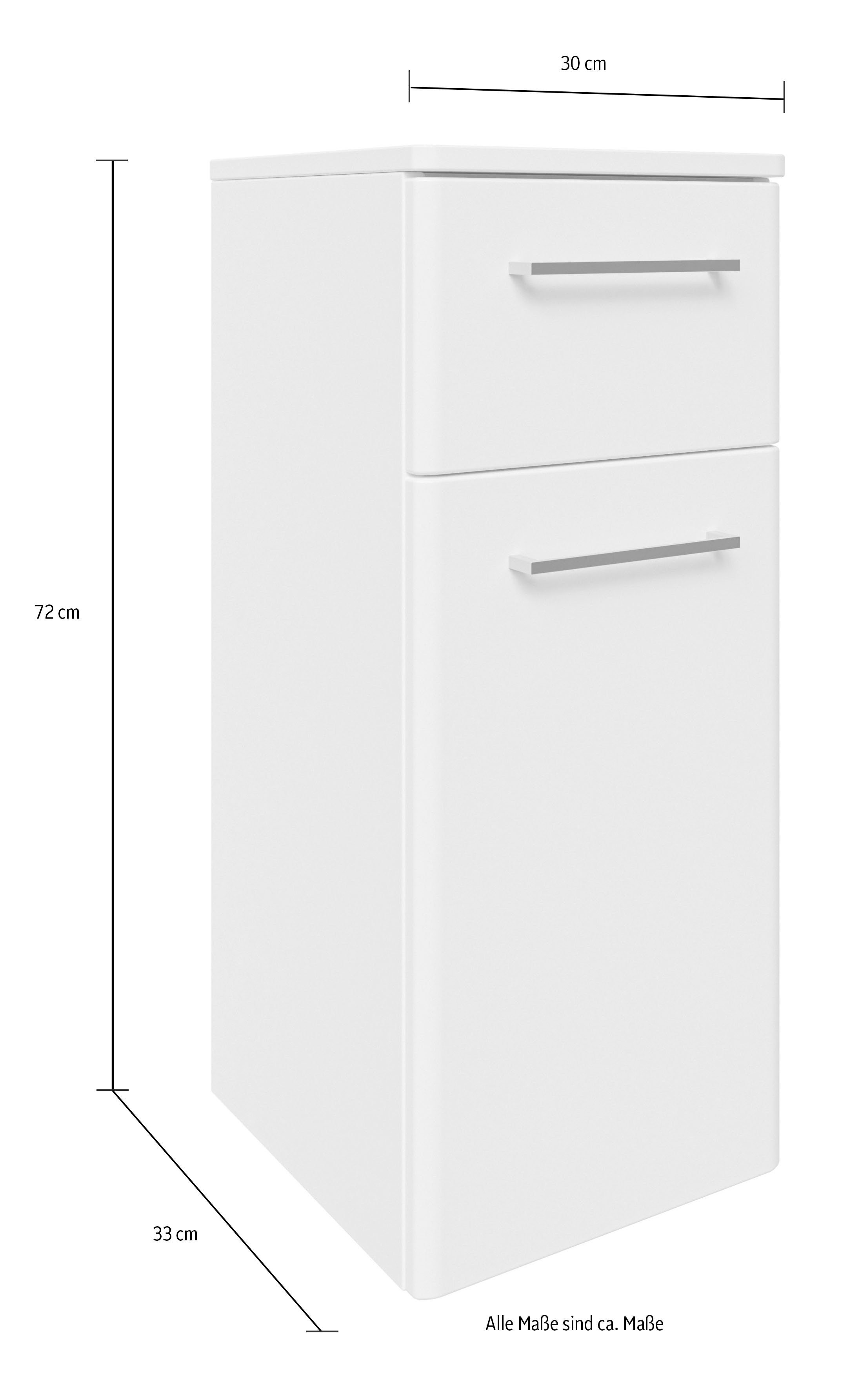 Saphir Badkamerserie Quickset 316 4-delig, keramieken wastafel met led-spiegelkast met onderkast, hangend kastje, 5 deuren, 1 klep, inclusief deurdemper (5-delig)