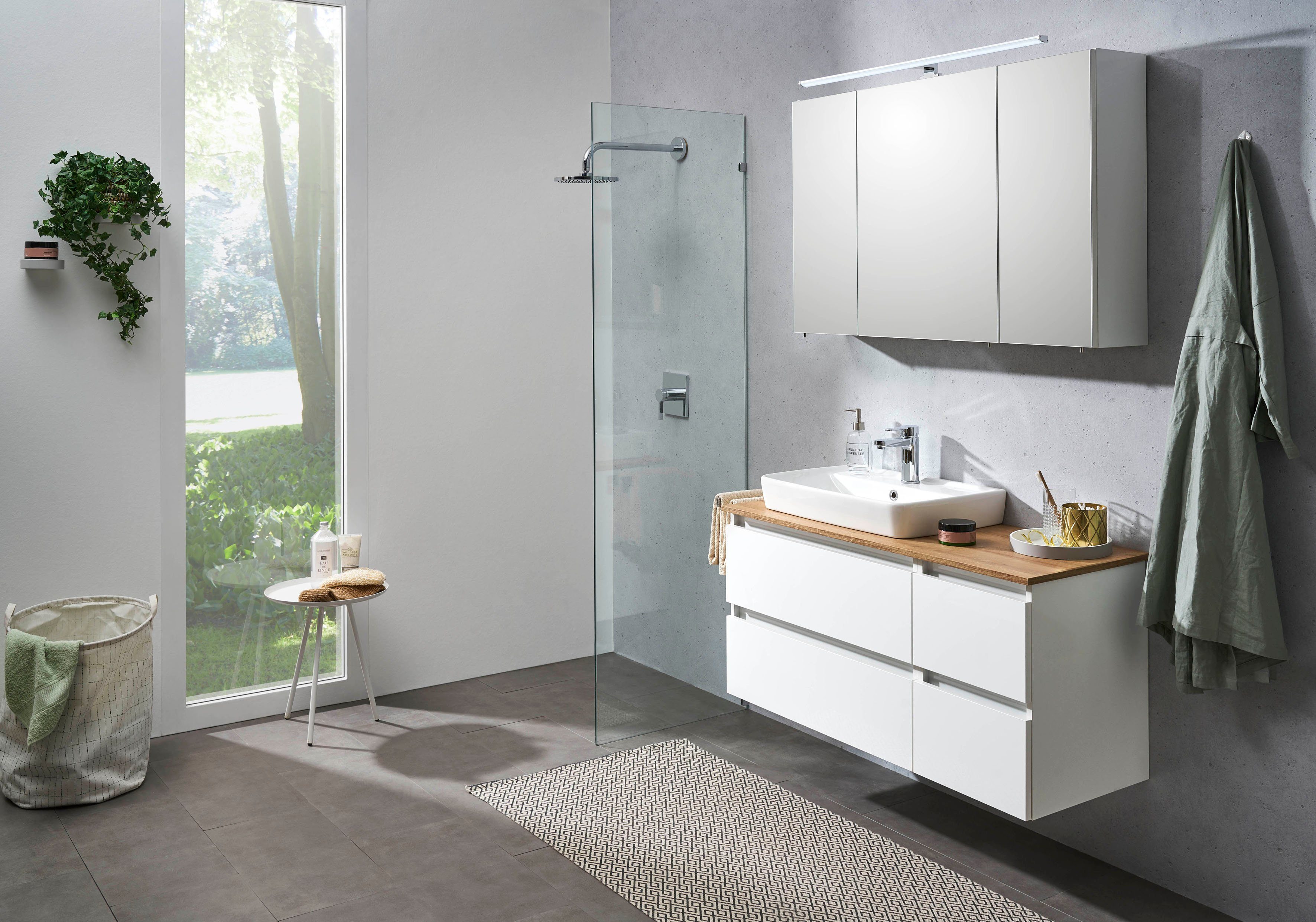 Saphir Spiegelkast Quickset 360 Badkamermeubel, 3 spiegeldeuren, 6 planken, 110 cm breed