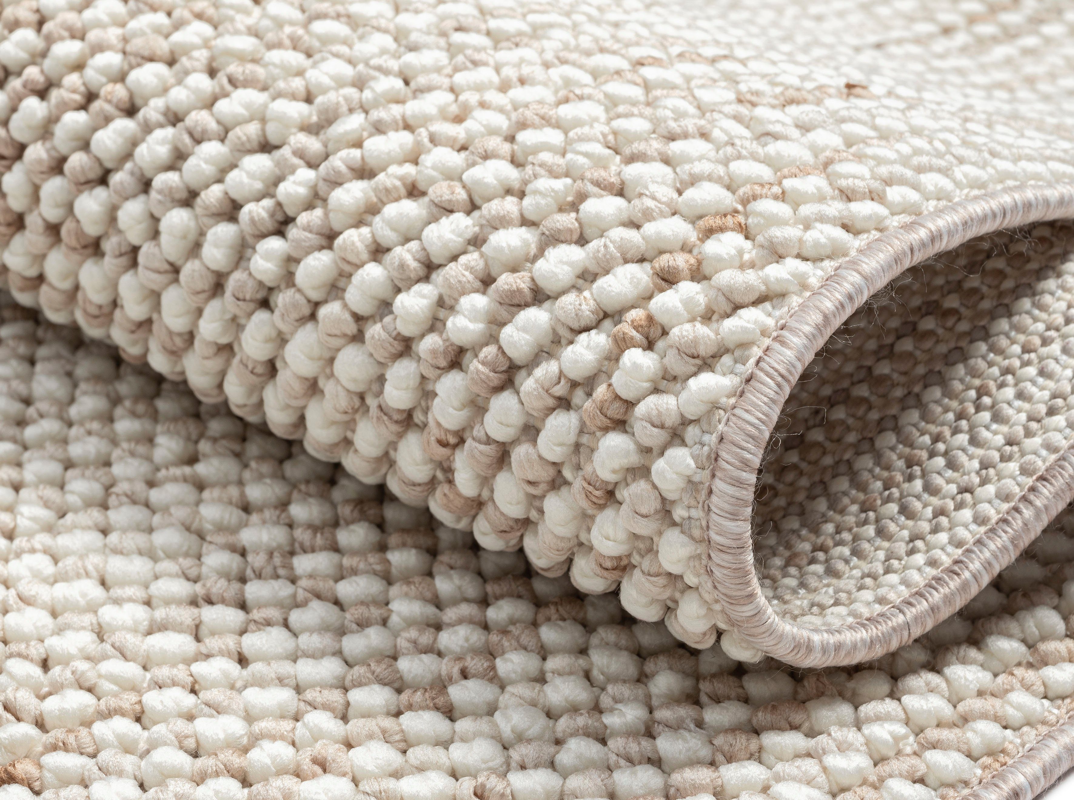 Myflair Möbel & Accessoires Vloerkleed AVA Uni-kleuren, gemêleerd, sisal-look, ook in rond verkrijgbaar, met franjes