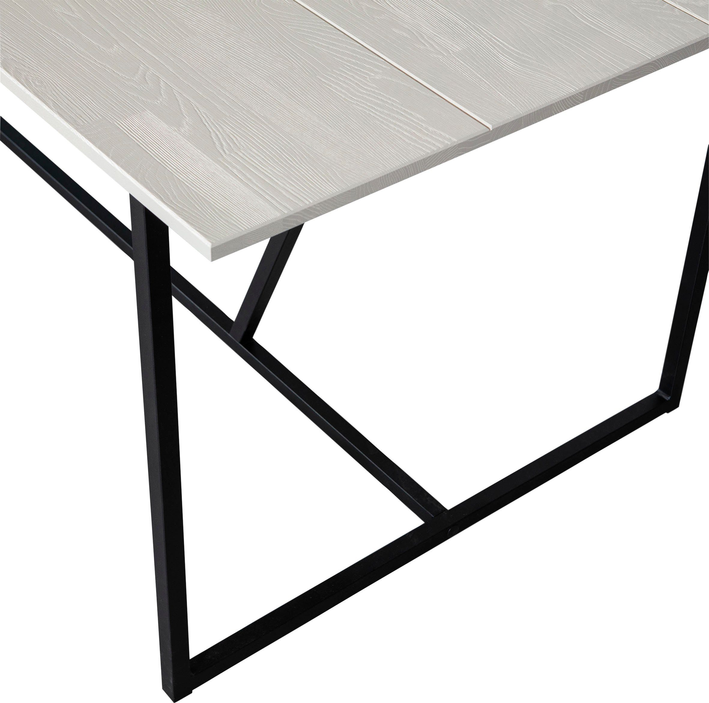 WOOOD Eettafel Silas rechthoekige vorm, hout gedeeltelijk massief, h 75 cm x b 220 cm