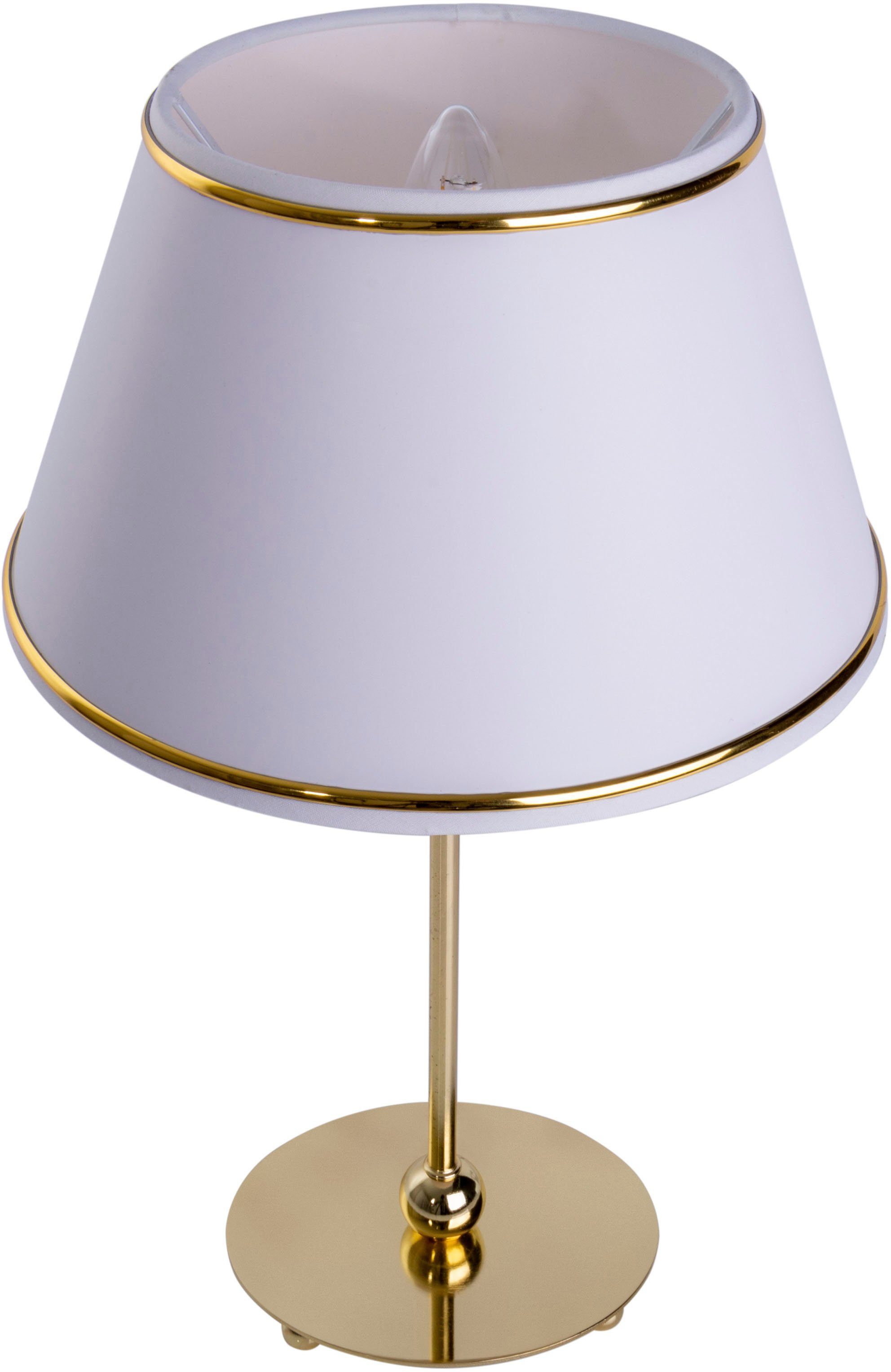 näve Tafellamp Keanu E14 max. 40 W, kleur: beige/goudkleur/messing, polyester/katoen mix (1 stuk)