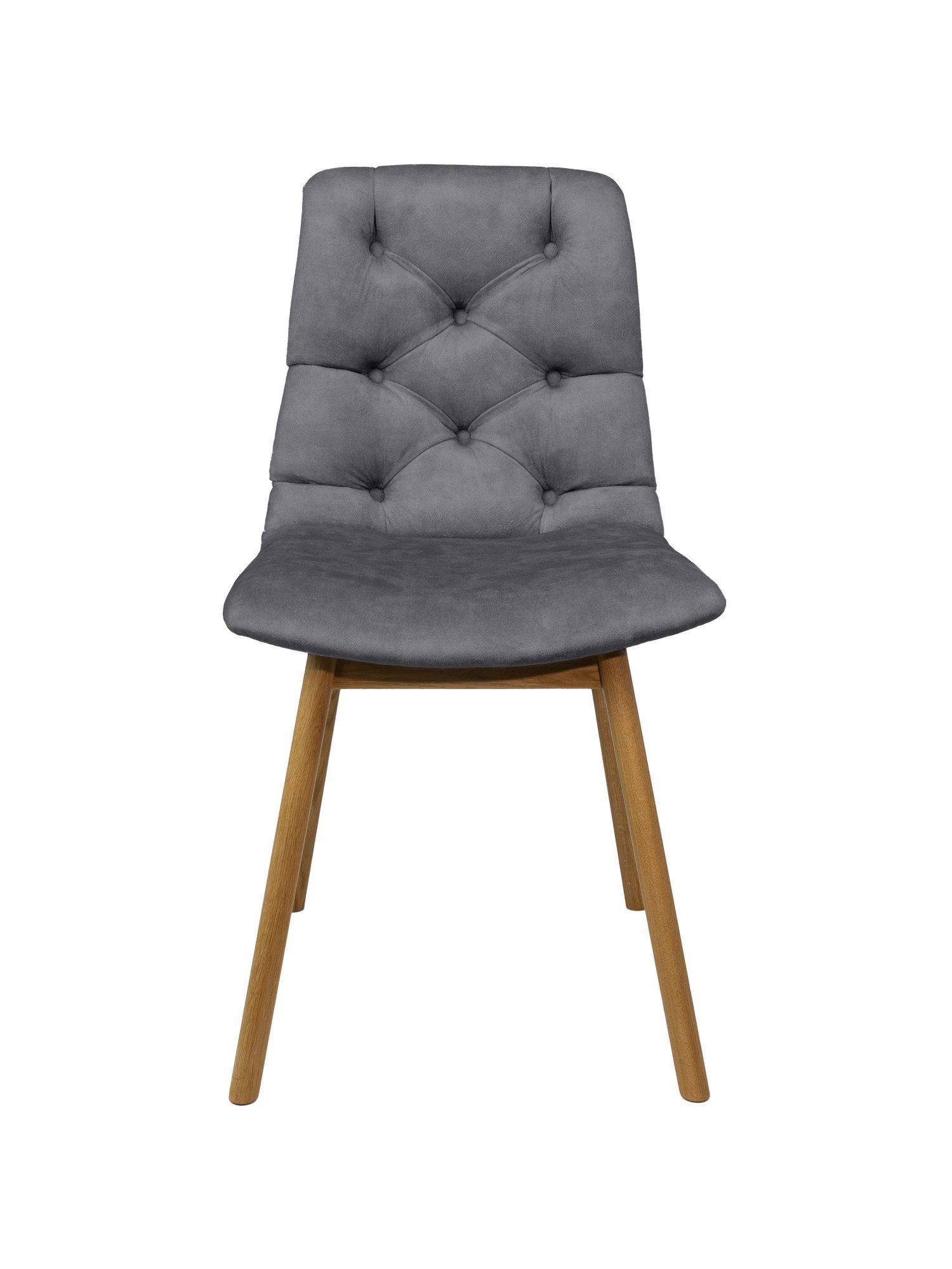andas Stoel met 4 poten Ramon met massief houten poten, verschillende stoffen en kleuren (set, 2 stuks)