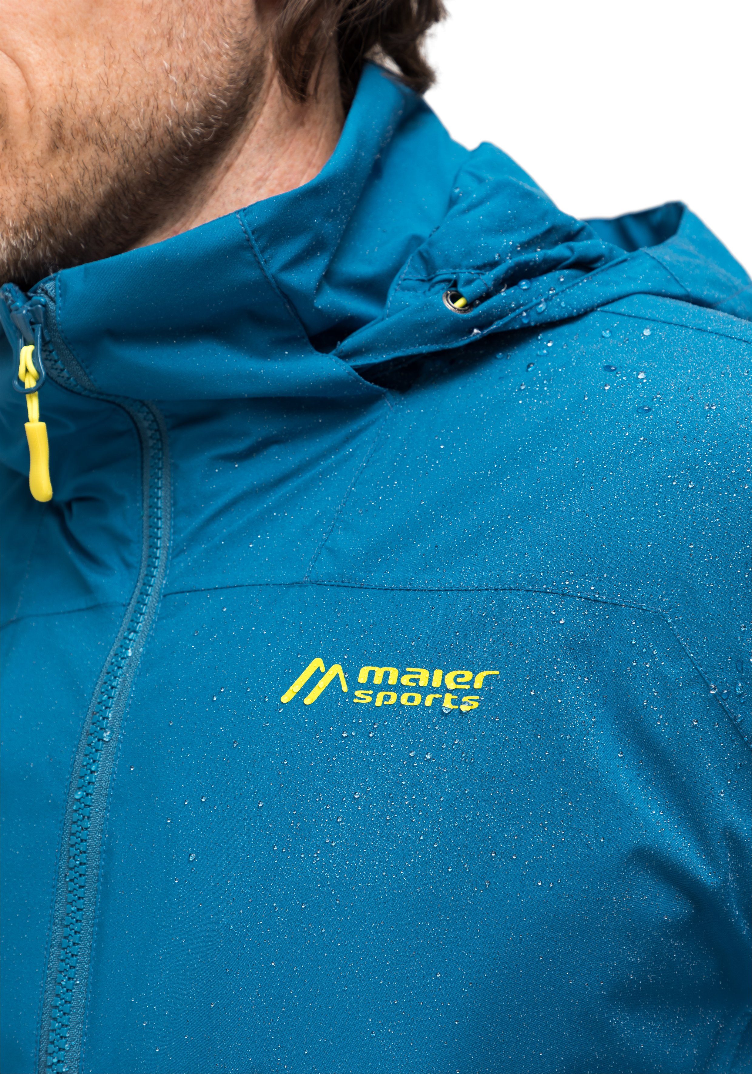 Maier Sports Outdoorjack Metor rec M Heren regenjack, waterdicht met capuchon, 2 zakken aan de buitenkant, binnenzak