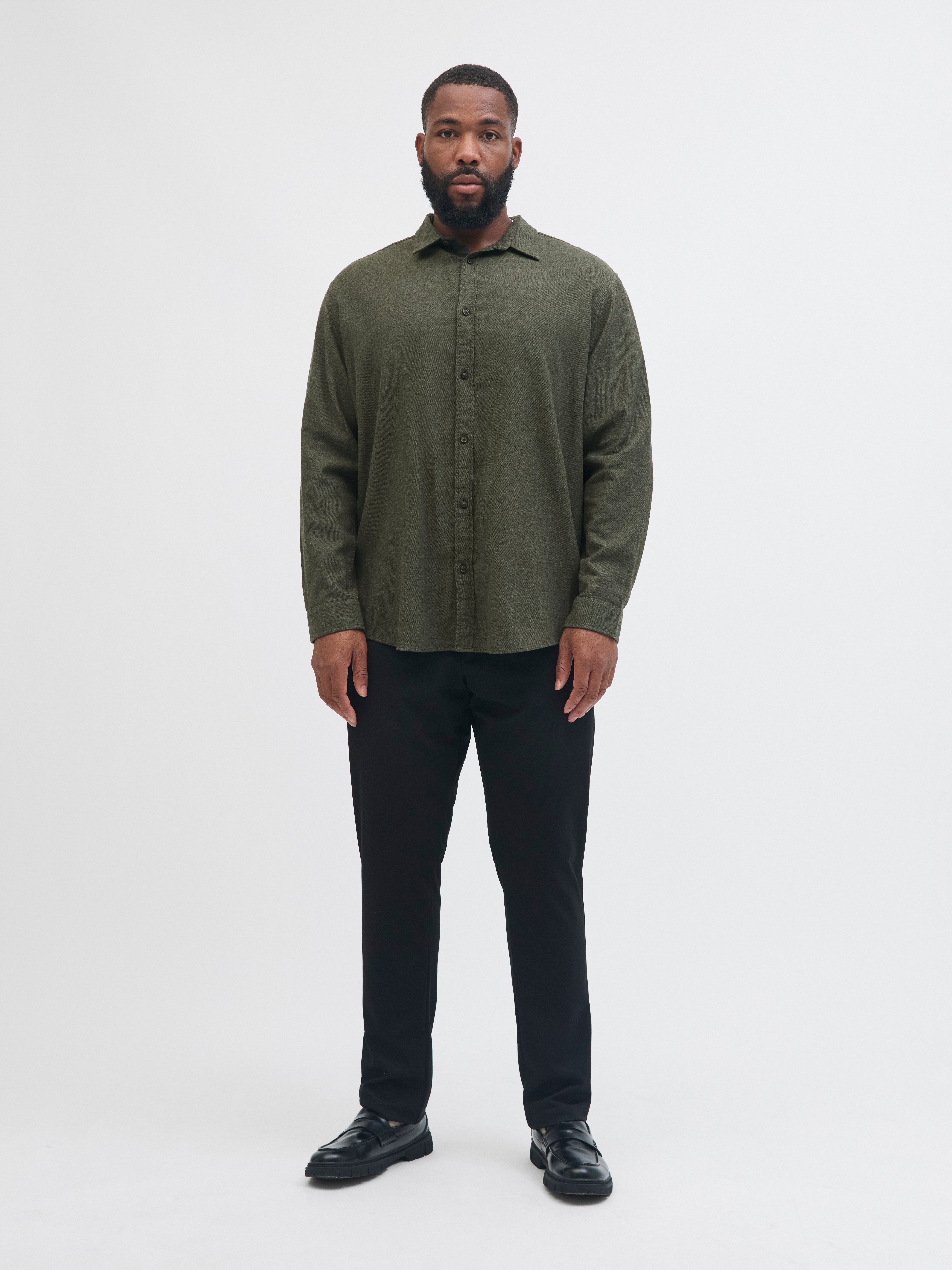 Jack & Jones PlusSize Overhemd met lange mouwen JJECLASSIC MELANGE SHIRT L/S SN PLS