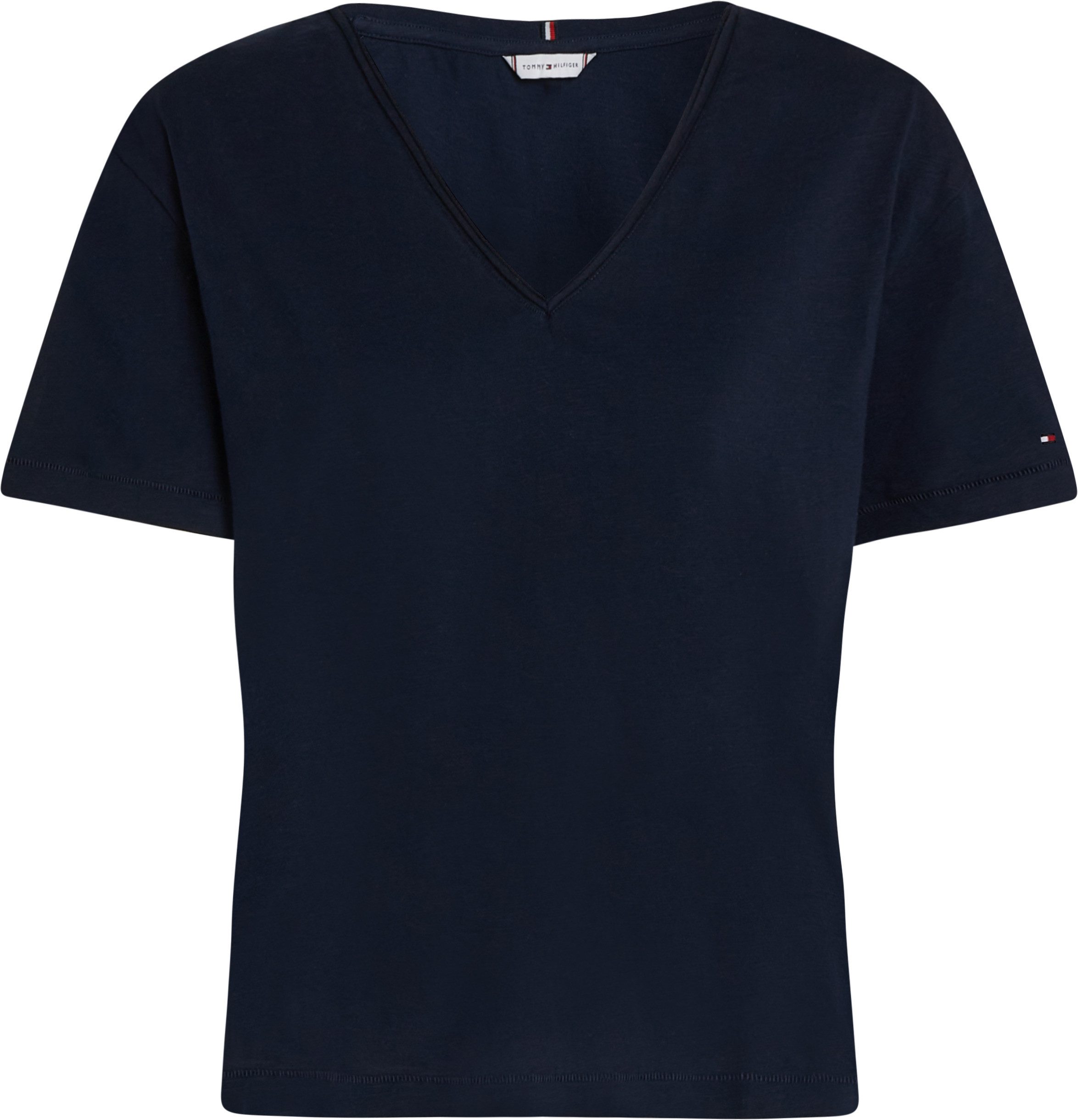 Tommy Hilfiger T-shirt SLUB CROP V-NK SS
