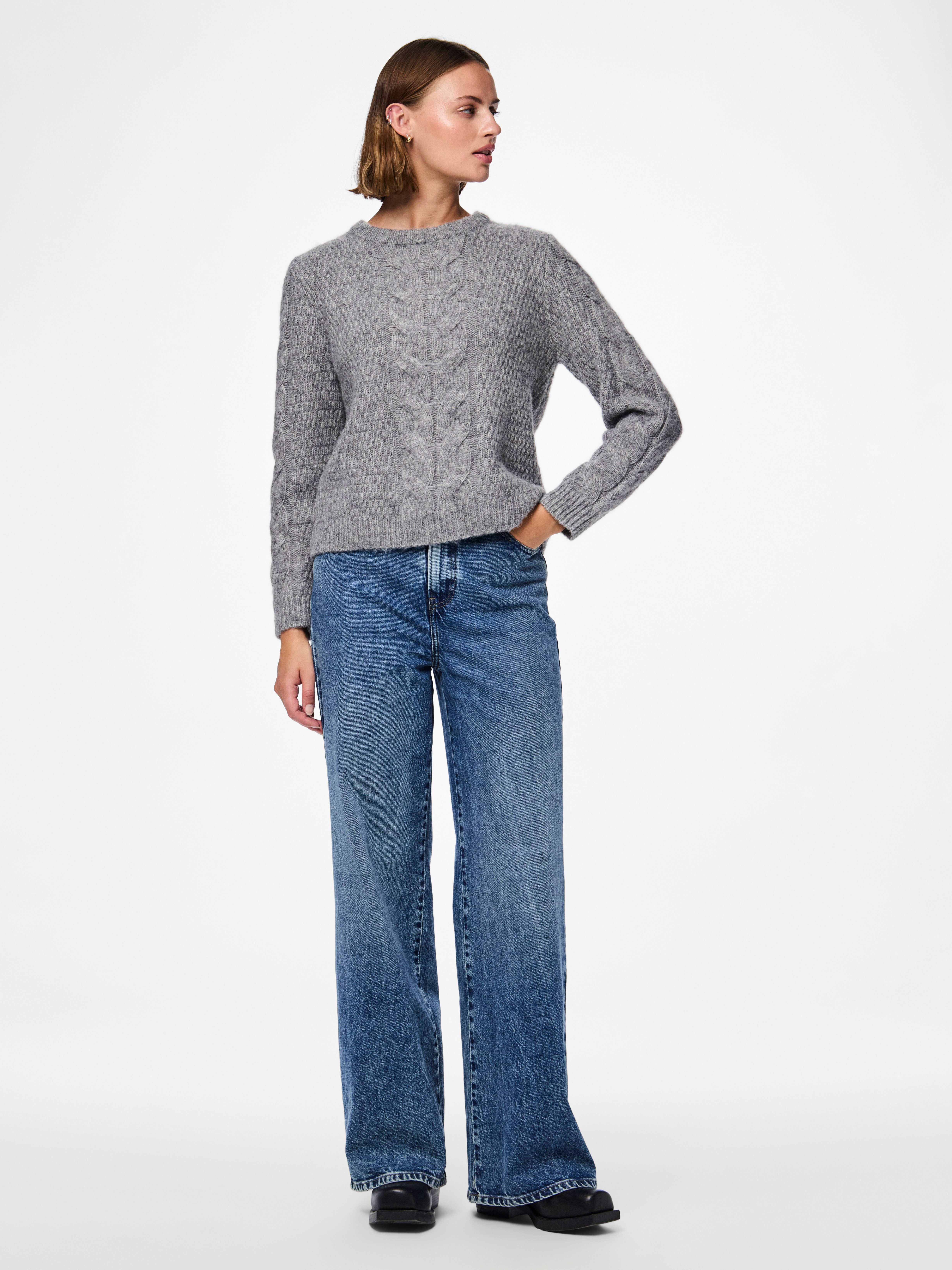pieces Gebreide trui PCNINA LS O-NECK KNIT NOOS BC