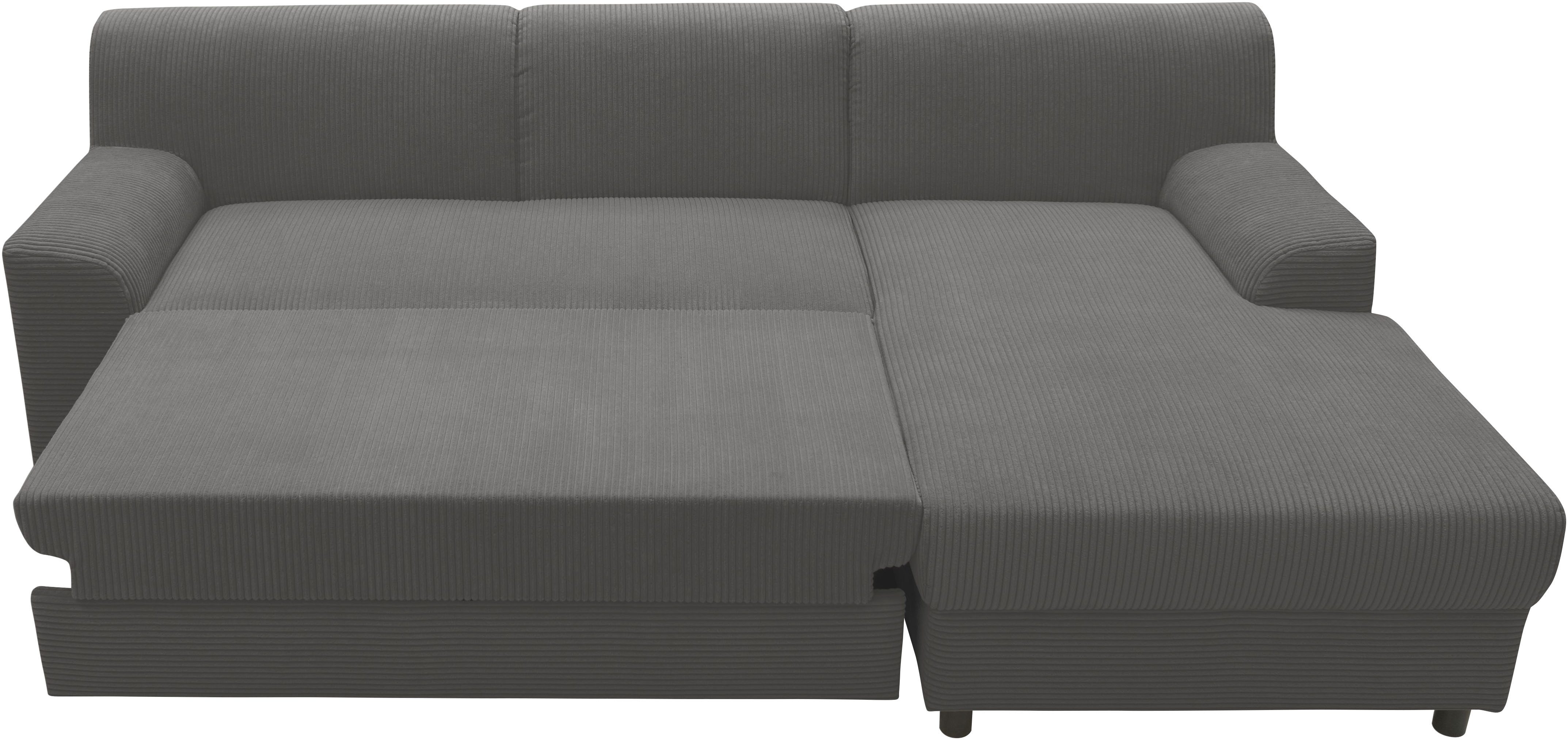 DOMO collection Hoekbank Turah 2, L-Vorm, Corduroy of Luxe-Microvezel, comfortabele binnenvering