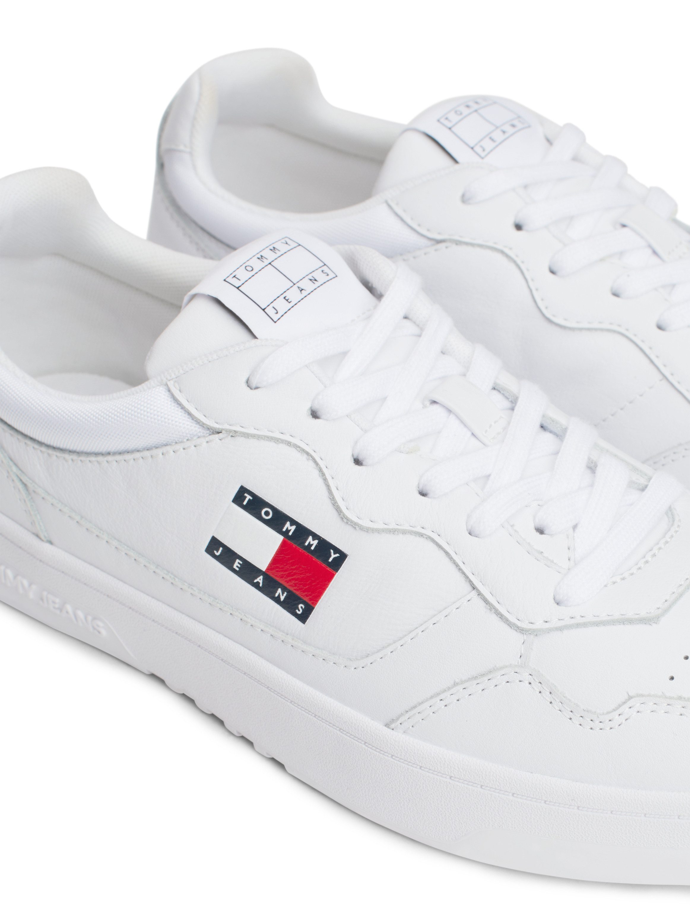 TOMMY JEANS Sneakers (NEW) TJM CUPSOLE LEATHER ESS , vrijetijdsschoen, lage schoen, veterschoen in basket-look