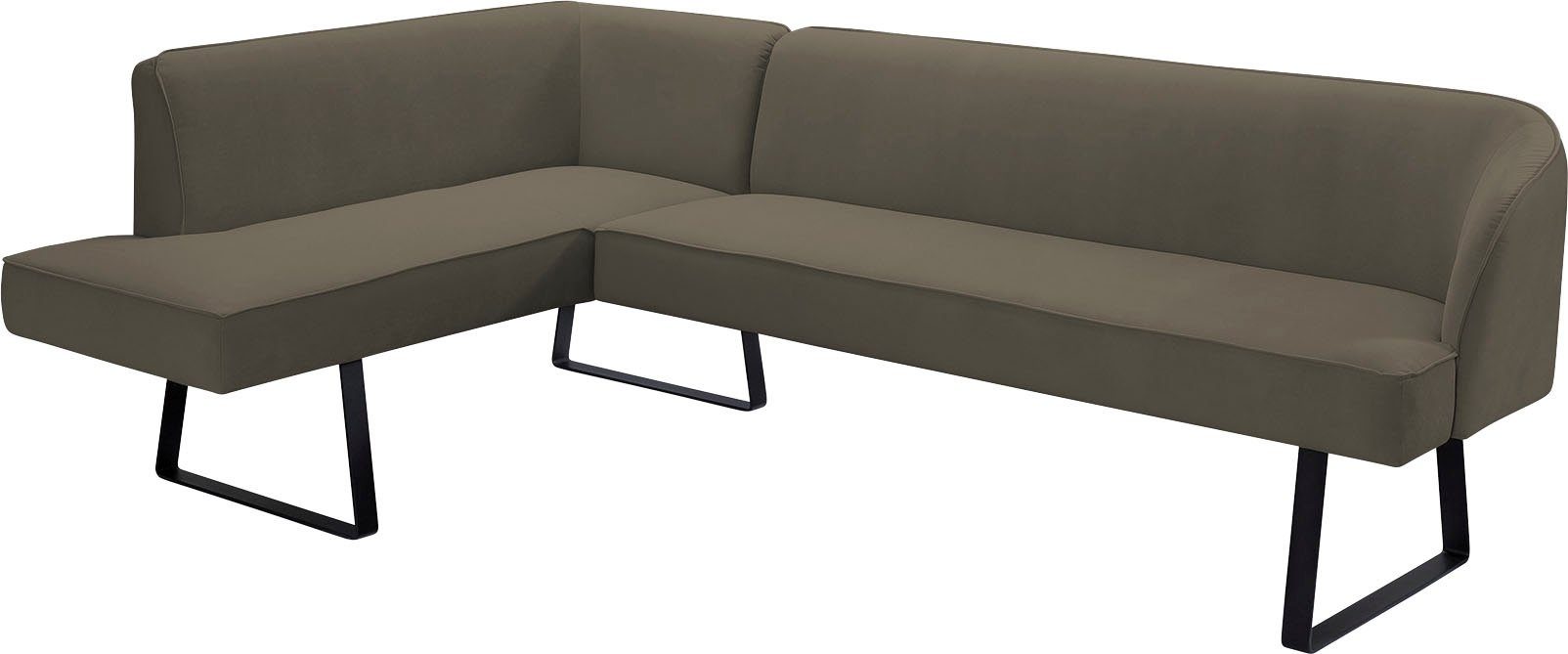 exxpo - sofa fashion Hoekbank Americano met opstaande naad en metalen poten, bekleding in verschillende kwaliteiten