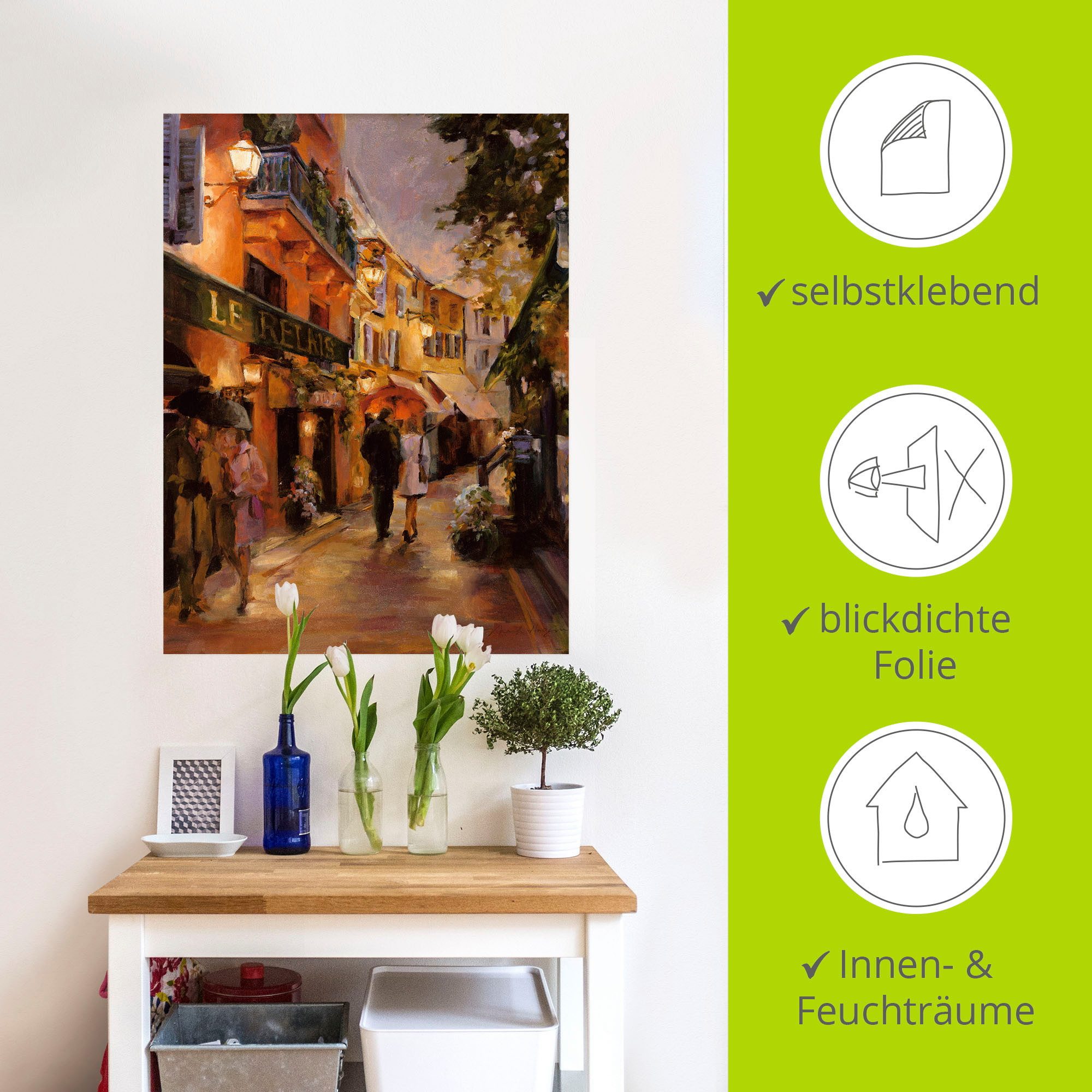 Artland Artprint Avond in Parijs II als artprint op linnen, poster, muursticker in verschillende maten