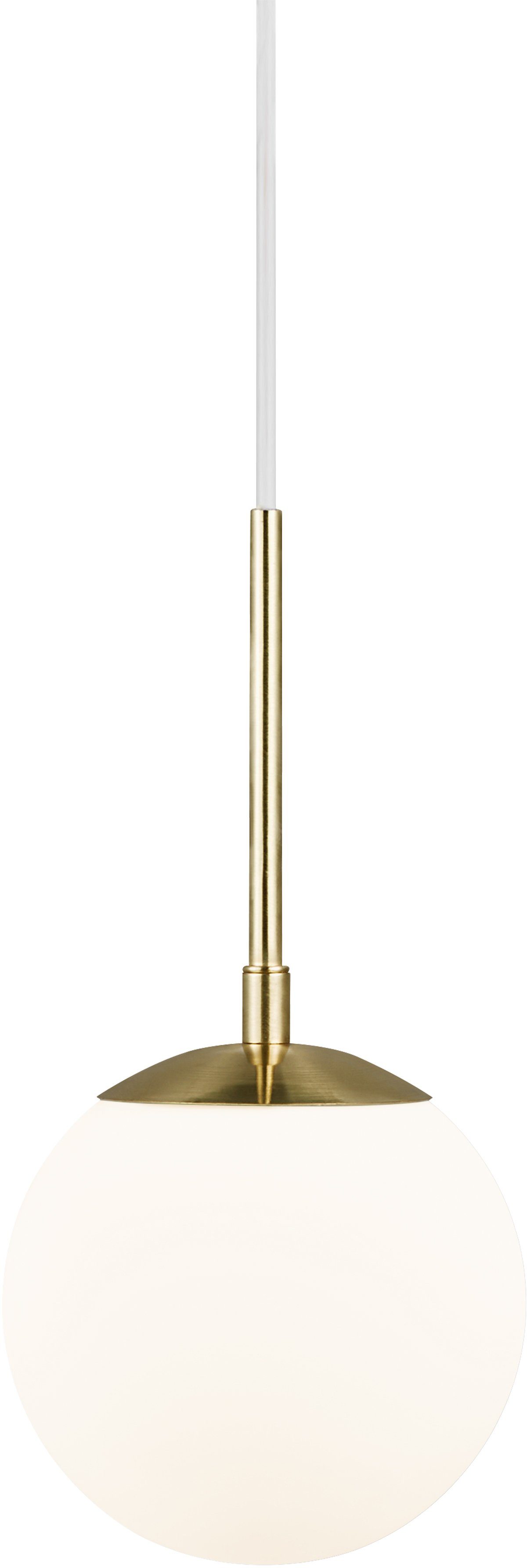 nordlux hanglamp grant hanglamp, met de mond geblazen glas, messing stijl goud