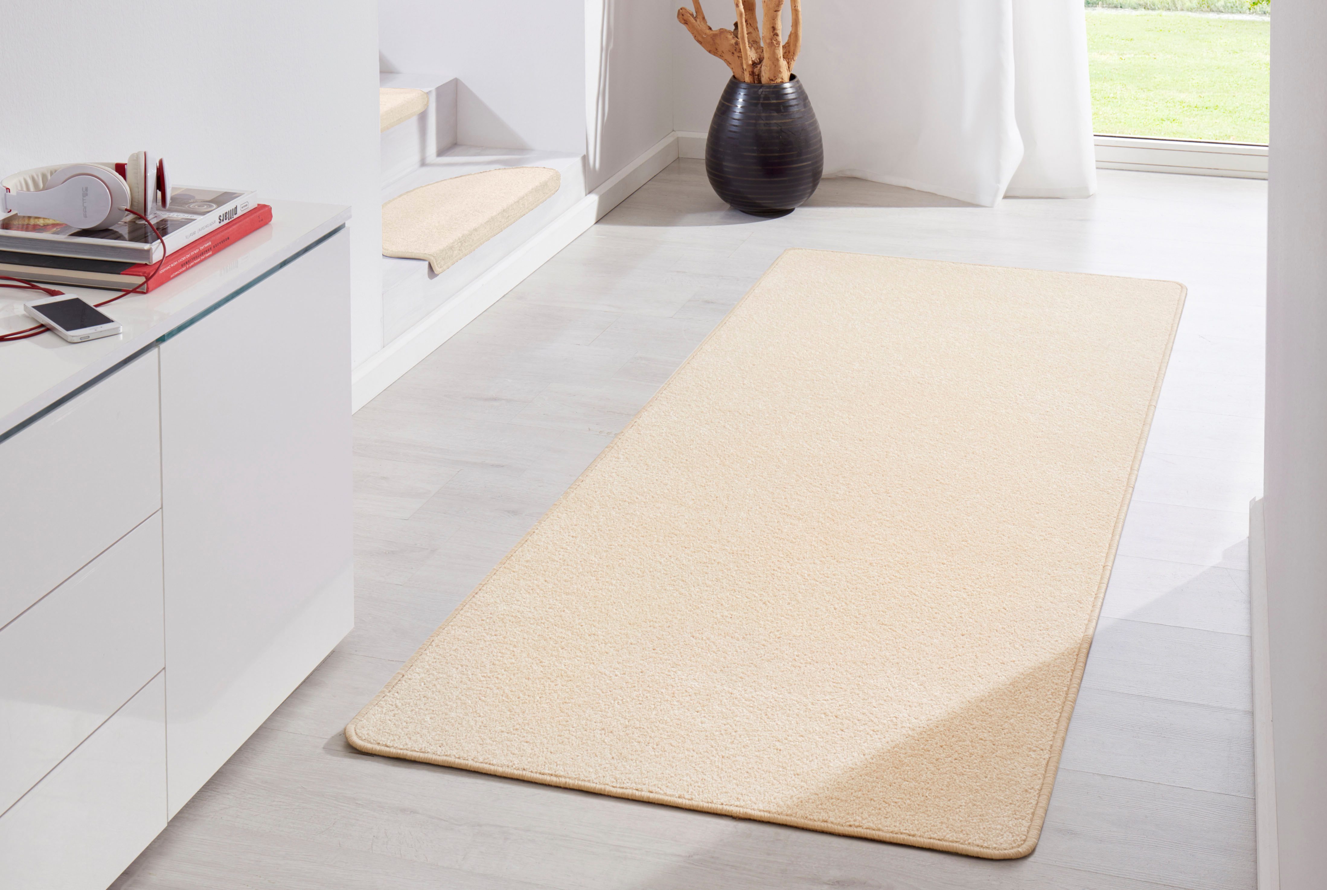 HANSE Home Vloerkleed Fancy Kortpolig, loper, effen, geketteld, woonkamer, slaapkamer, eetkamer