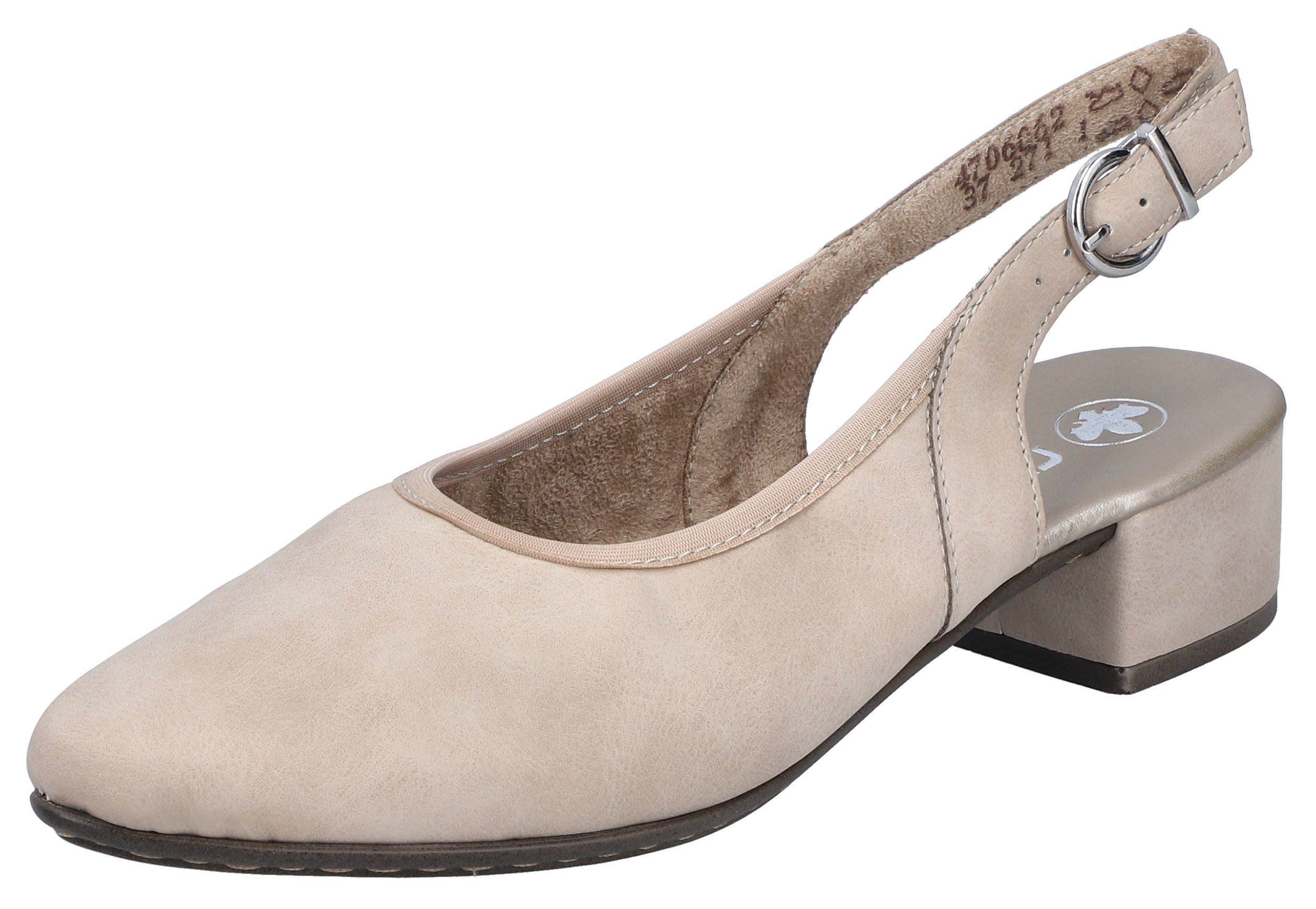 Rieker Slingback pumps avondschoen, zomerschoen, blokhak, met verstelbare band