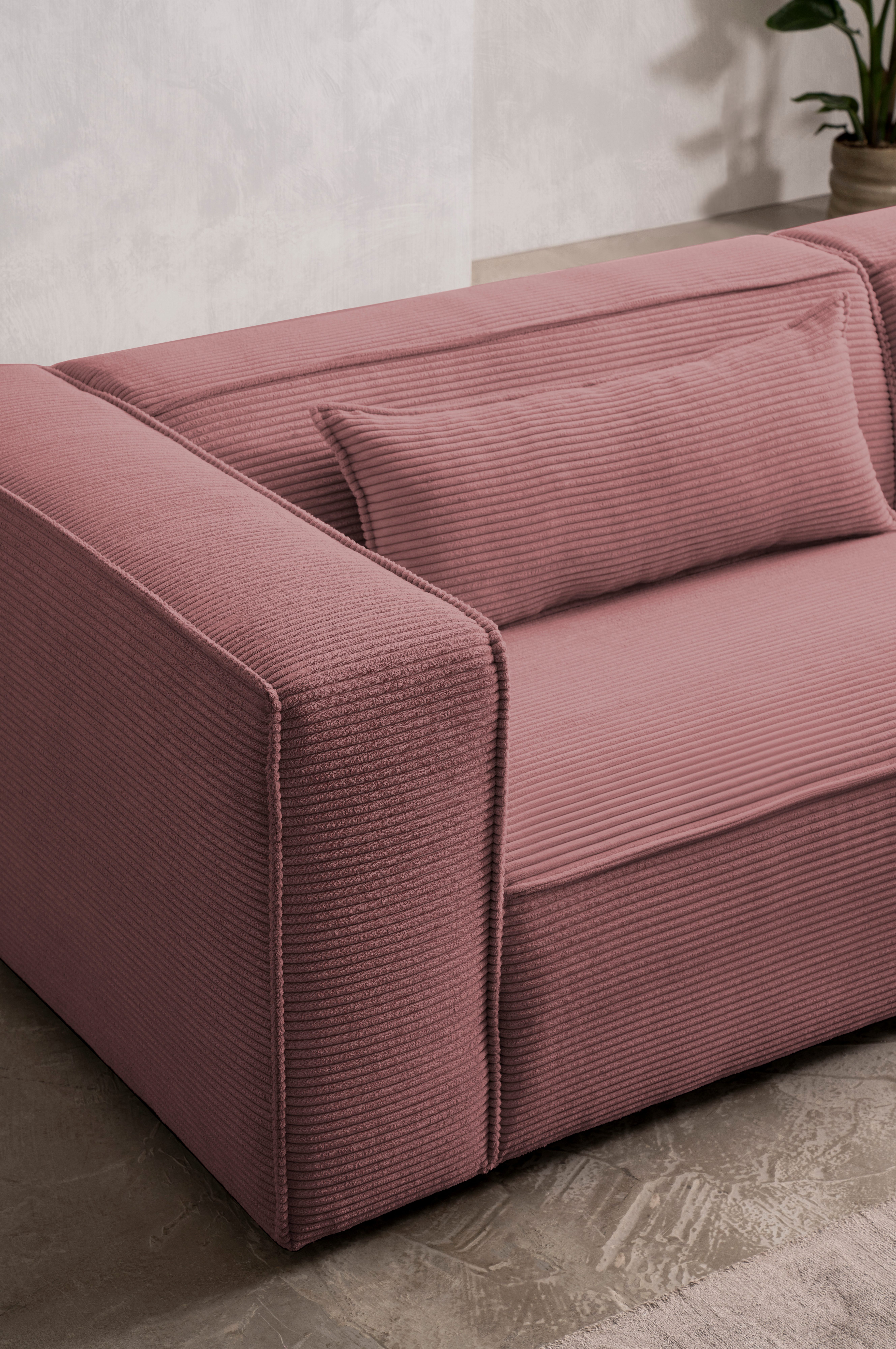 LeGer Home by Lena Gercke 3-zitsbank PIARA, bank met biesnaad, sofa in cord of linnenlook