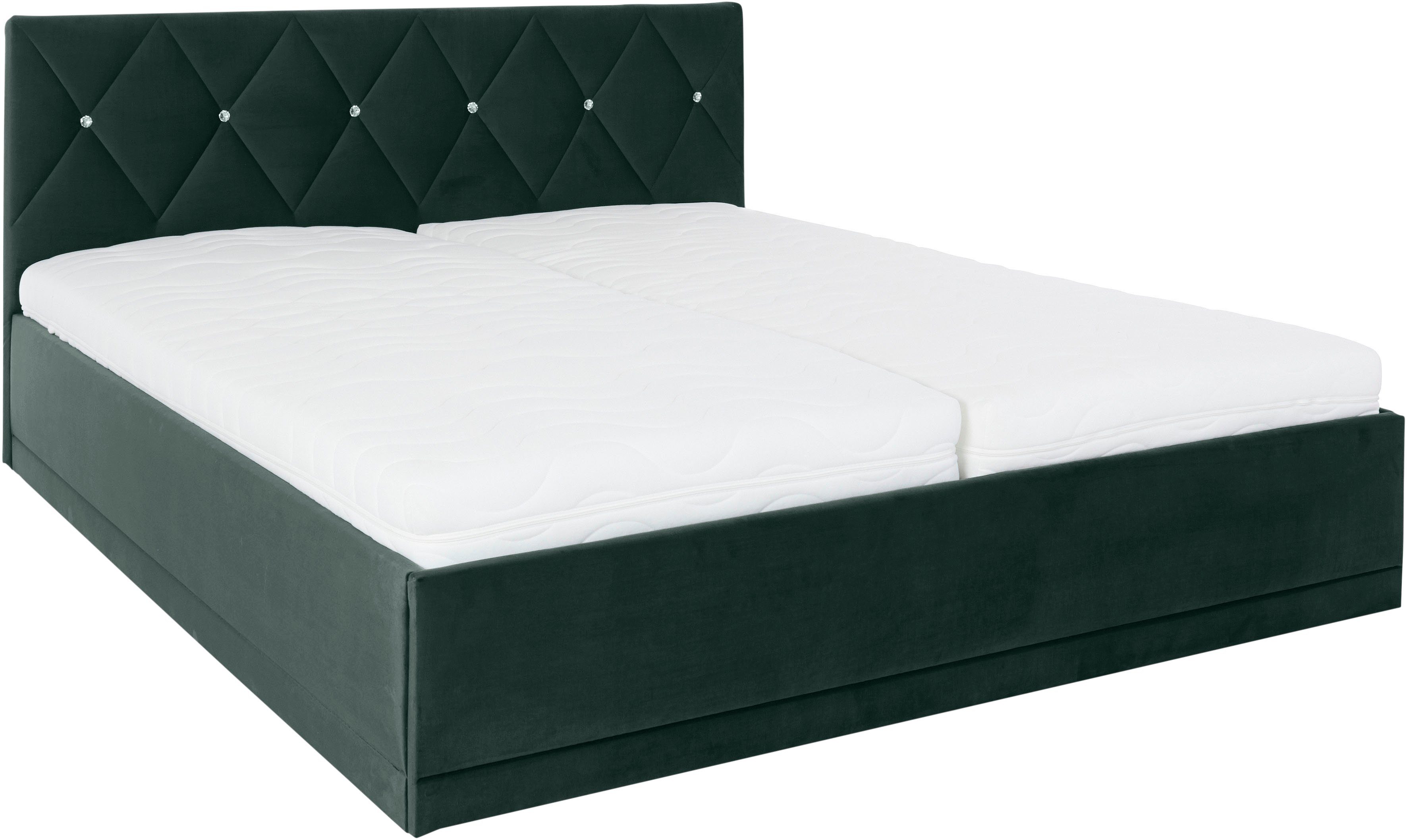 Westfalia Polsterbetten Gestoffeerd bed ADAMAS ook met bedlade, knoopdetails met stras
