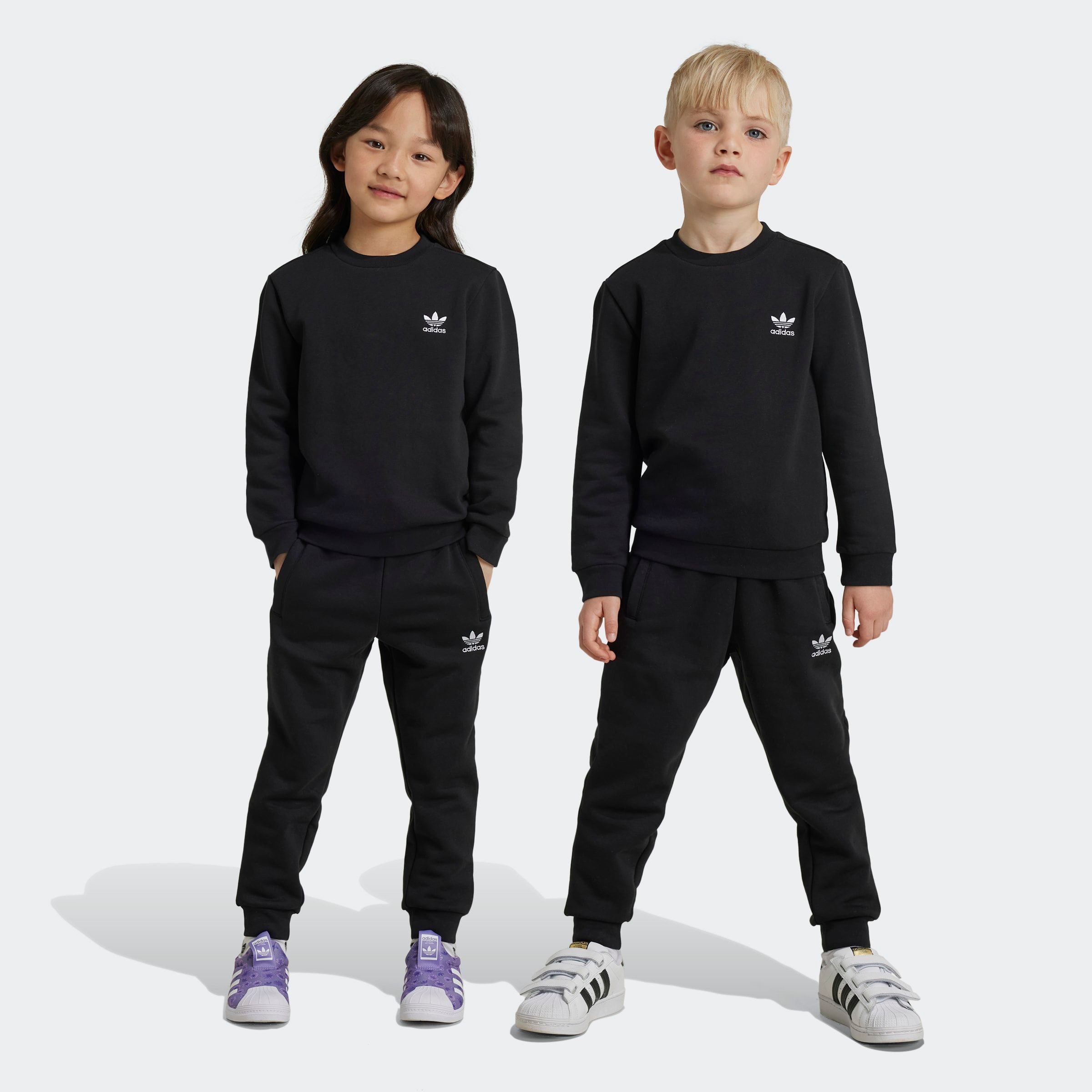 adidas Originals Trainingspak CREW SET (2-delig) kinderen trainingspakken maat 104 zwart