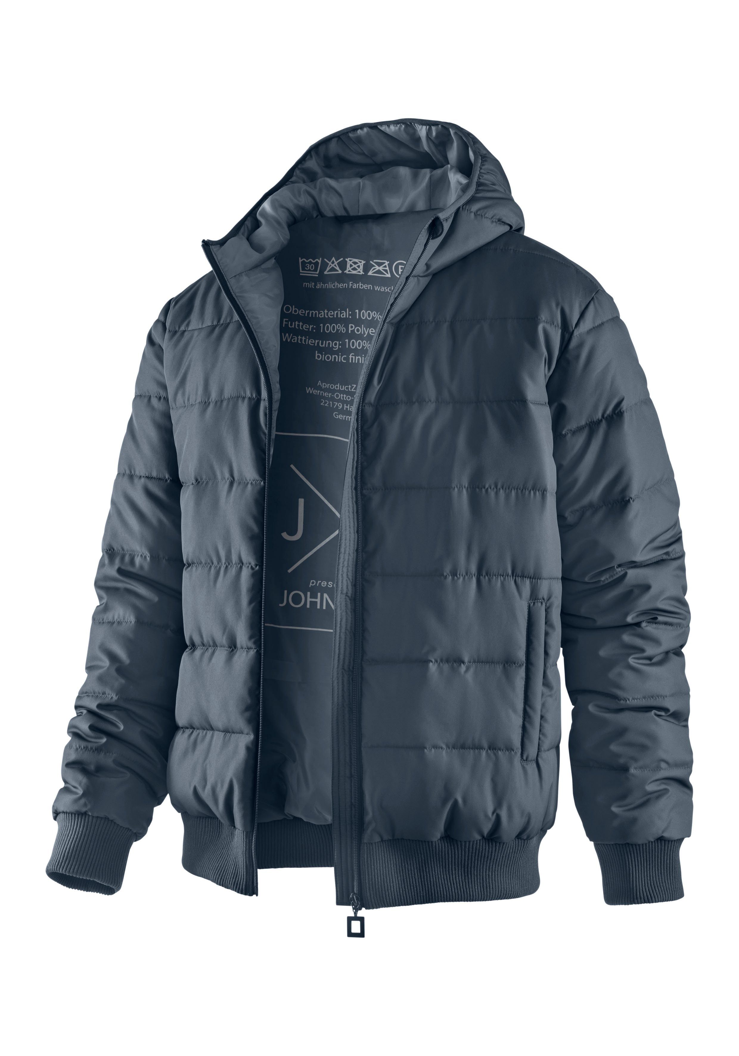 John Devin Gewatteerde jas Outdoorjacke met gebreide boorden