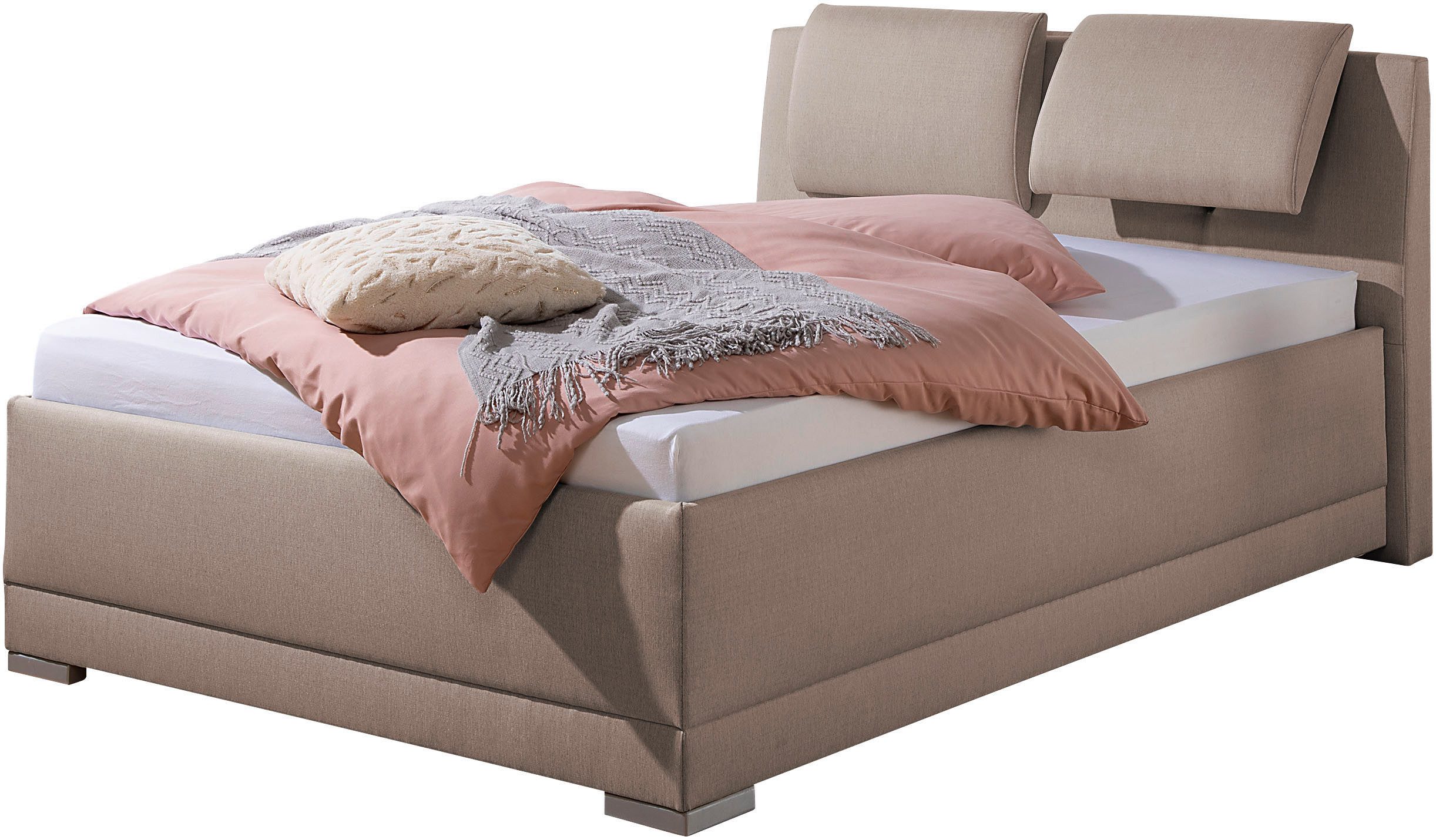 Maintal Gestoffeerd bed Oderzo met bedkist, verstelbare hoofdsteun, matrassen in h2 of h3 ter keuze