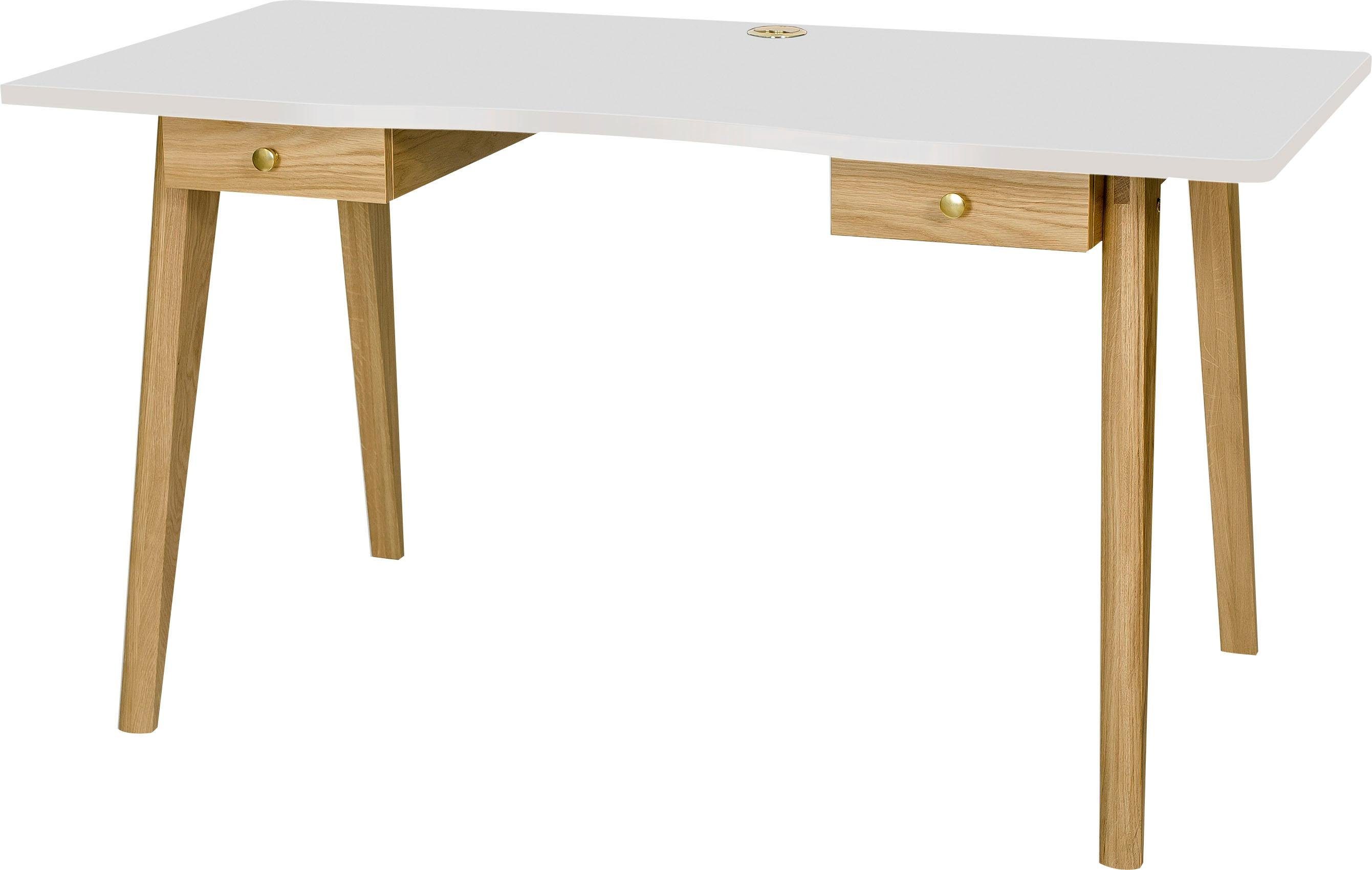 Woodman Bureau Peer in scandinavisch design, tafelpoten van massief eiken