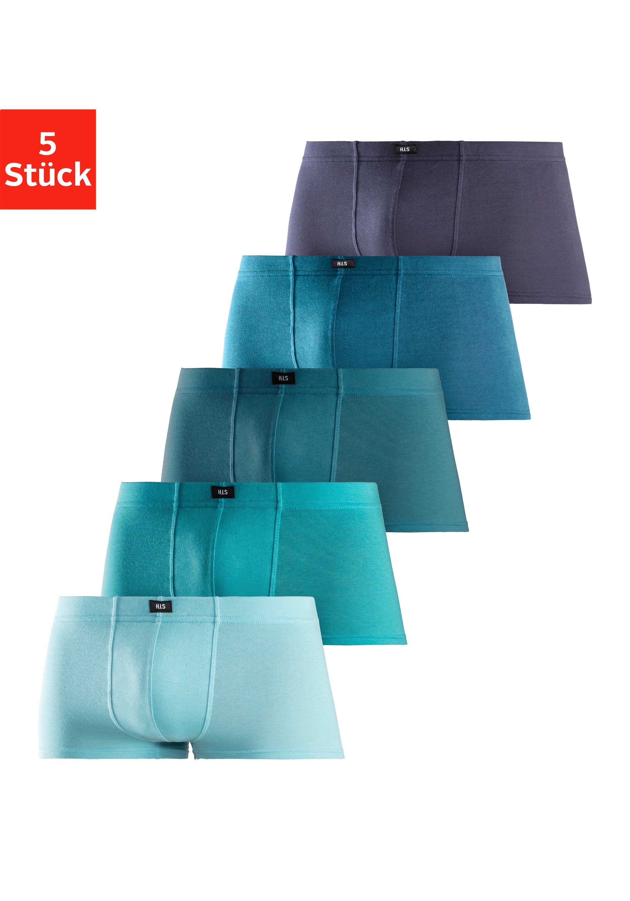 H.I.S Hipster strak zittende boxershorts van katoenstretch (set, 5 stuks)