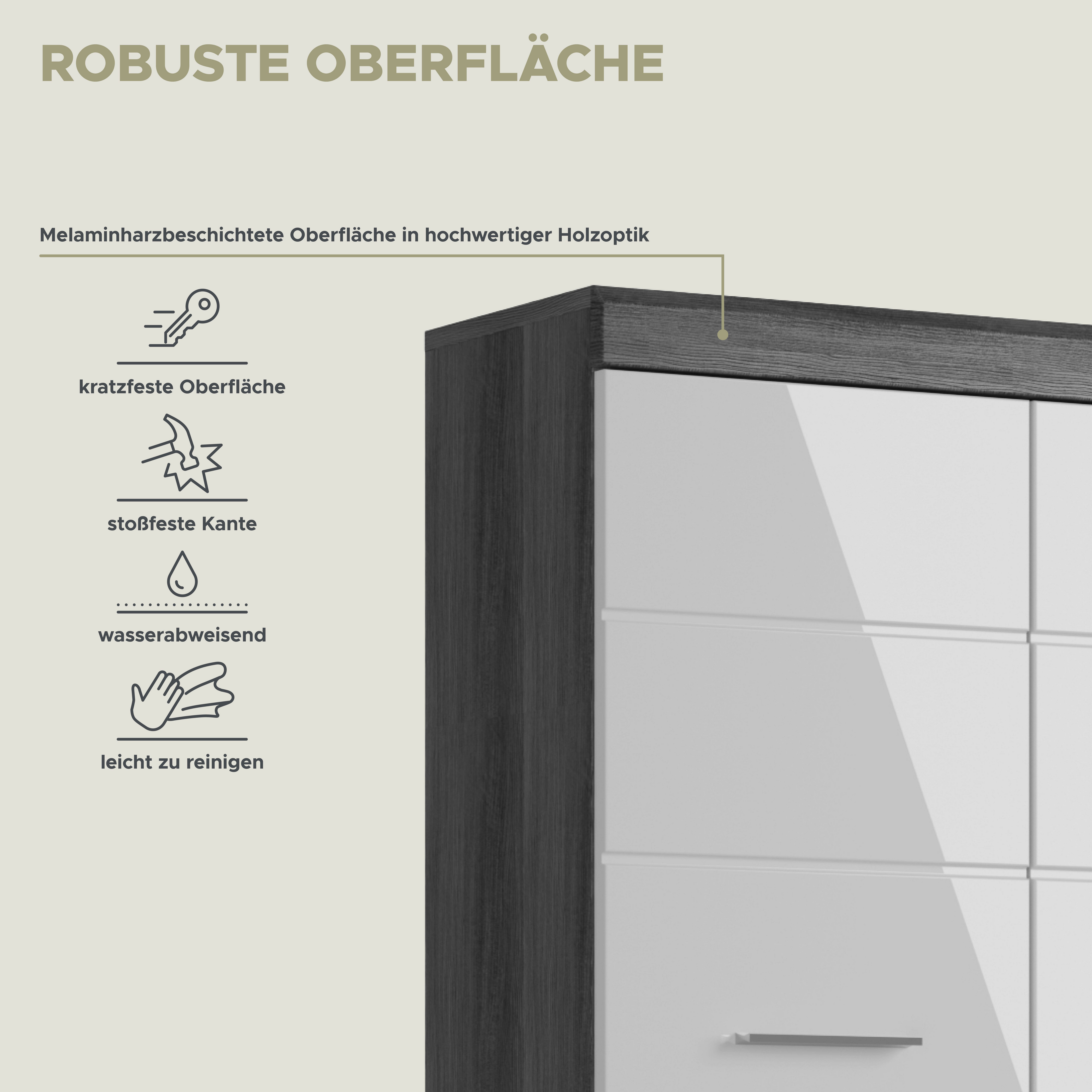 INOSIGN Hoge kast Siena, breedte 74 cm, 4 deuren, 1 lade, 2 open vakken, MDF-front in verschillende kleuren verkrijgbaar, badkamermeubels, badkamerkast, kast, badkamer