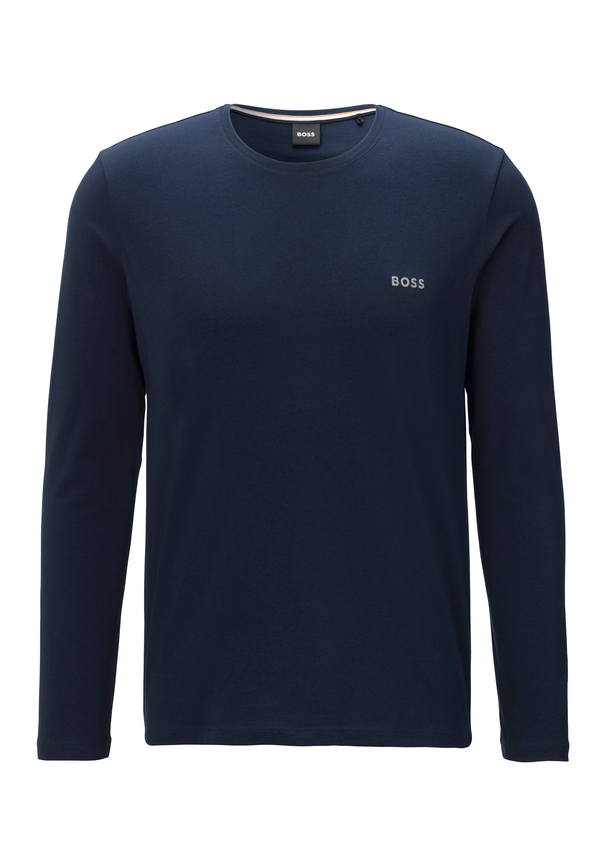 BOSS Shirt met lange mouwen Mix&Match LS-Shirt R met -borduursel op de borst