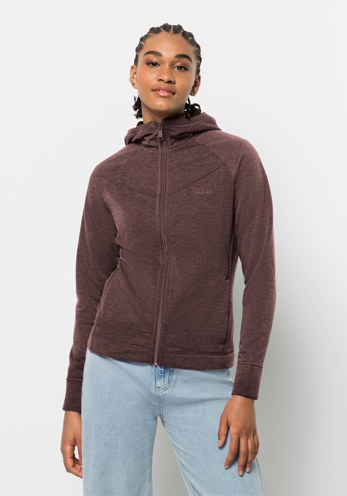 Jack Wolfskin Fleecejack WALDSEE HOODED JKT W dames fleece vesten maat XS (34) paars