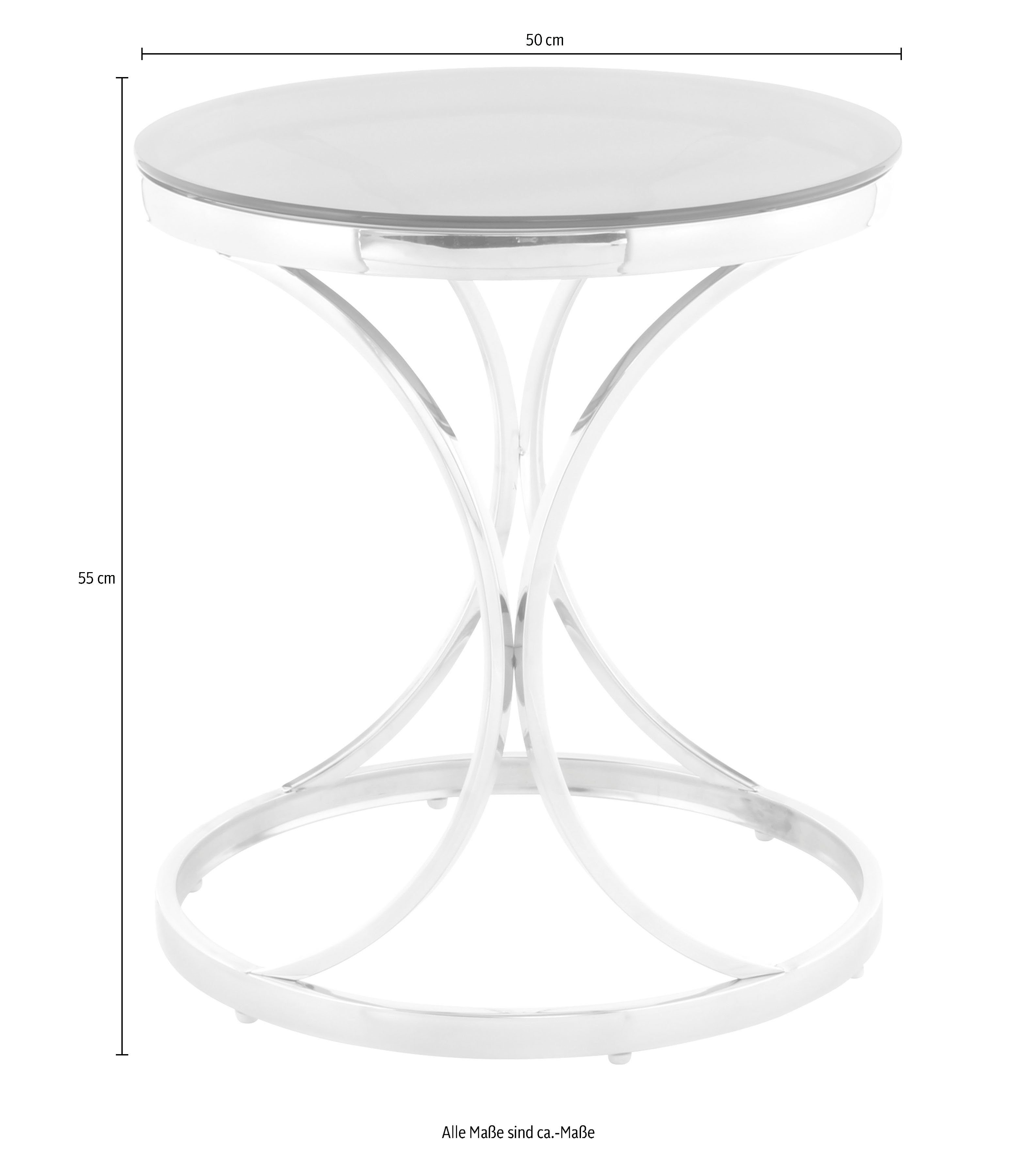 Kayoom Bijzettafel Weyda 225, in elegante uitvoering, ronde glazen tafelblad Glamoureus design, hoogwaardige afwerking, opvallend frame (1 stuk)