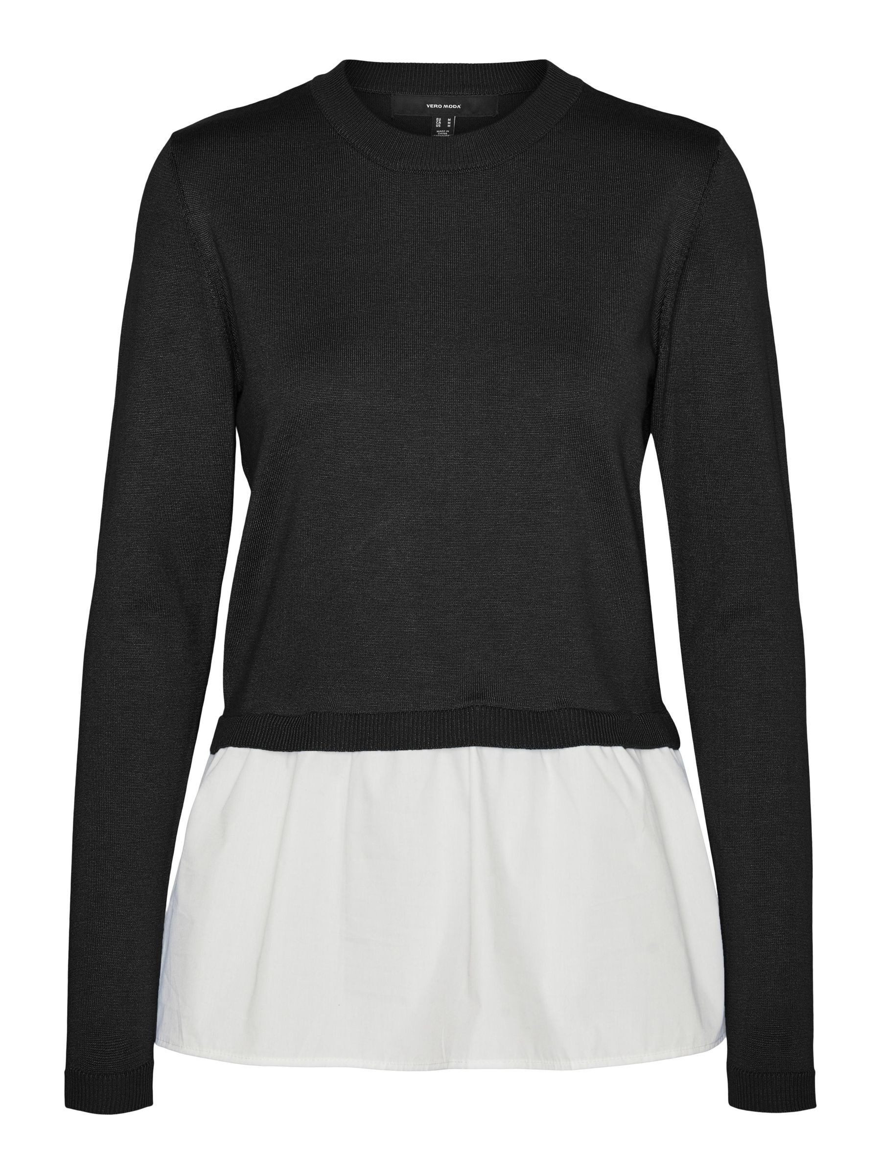 Vero Moda Trui met ronde hals VMJOSE LS O-NECK WVN MIX PULLOVER GA BOO