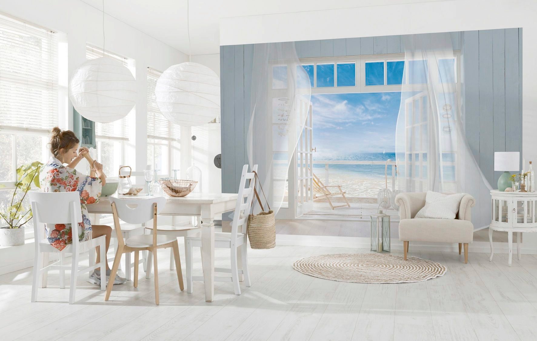 Komar Fotobehang Malibu 368x254 cm (breedte x hoogte), inclusief pasta (set)
