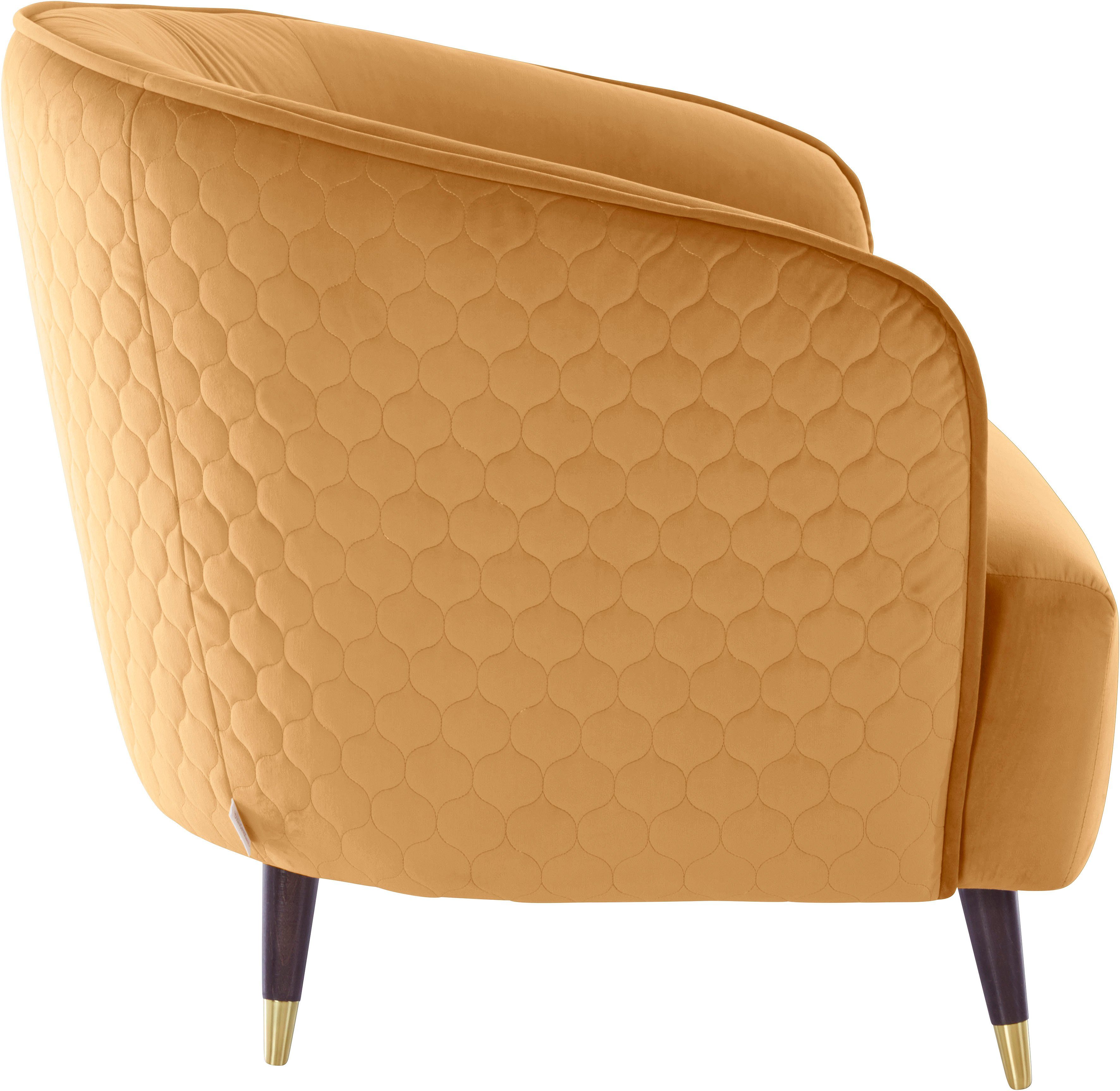 Guido Maria Kretschmer Home&Living Fauteuil Oradea cocktailstoel met elegante stiksels op achterzijde van de rugleuning