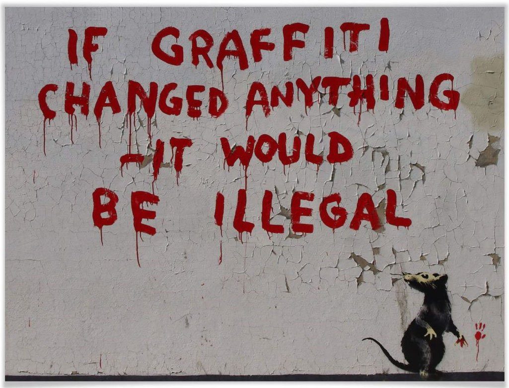 Wall-Art Poster Straatkunst If graffiti changed anything Poster, artprint, wandposter (1 stuk)