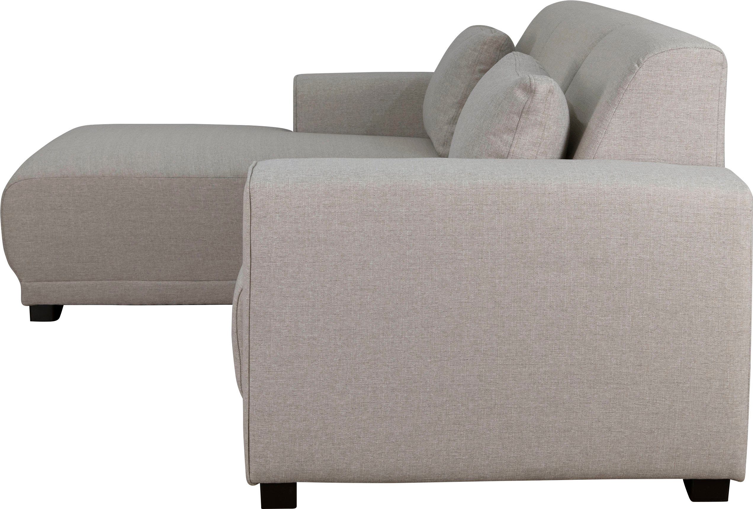 Home affaire Hoekbank BORNHOLM L-vorm met chaise longue, afmetingen B/D/H: 234/162/85 cm Recamiere links of rechts bestelbaar, golfvering, inclusief 2 kussens