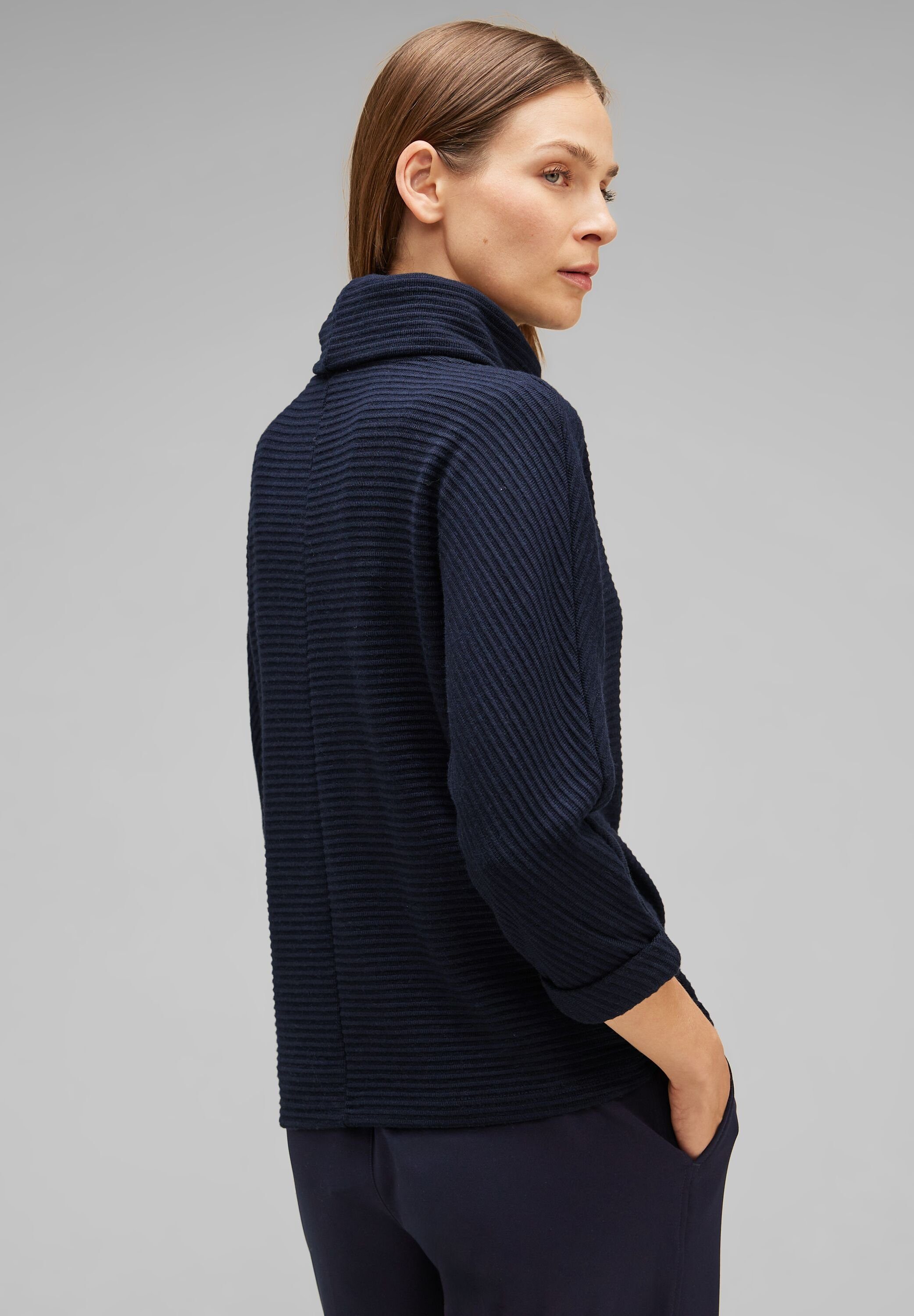 STREET ONE Shirt met 3/4-mouwen Shirt LTD QR structure scarf collar