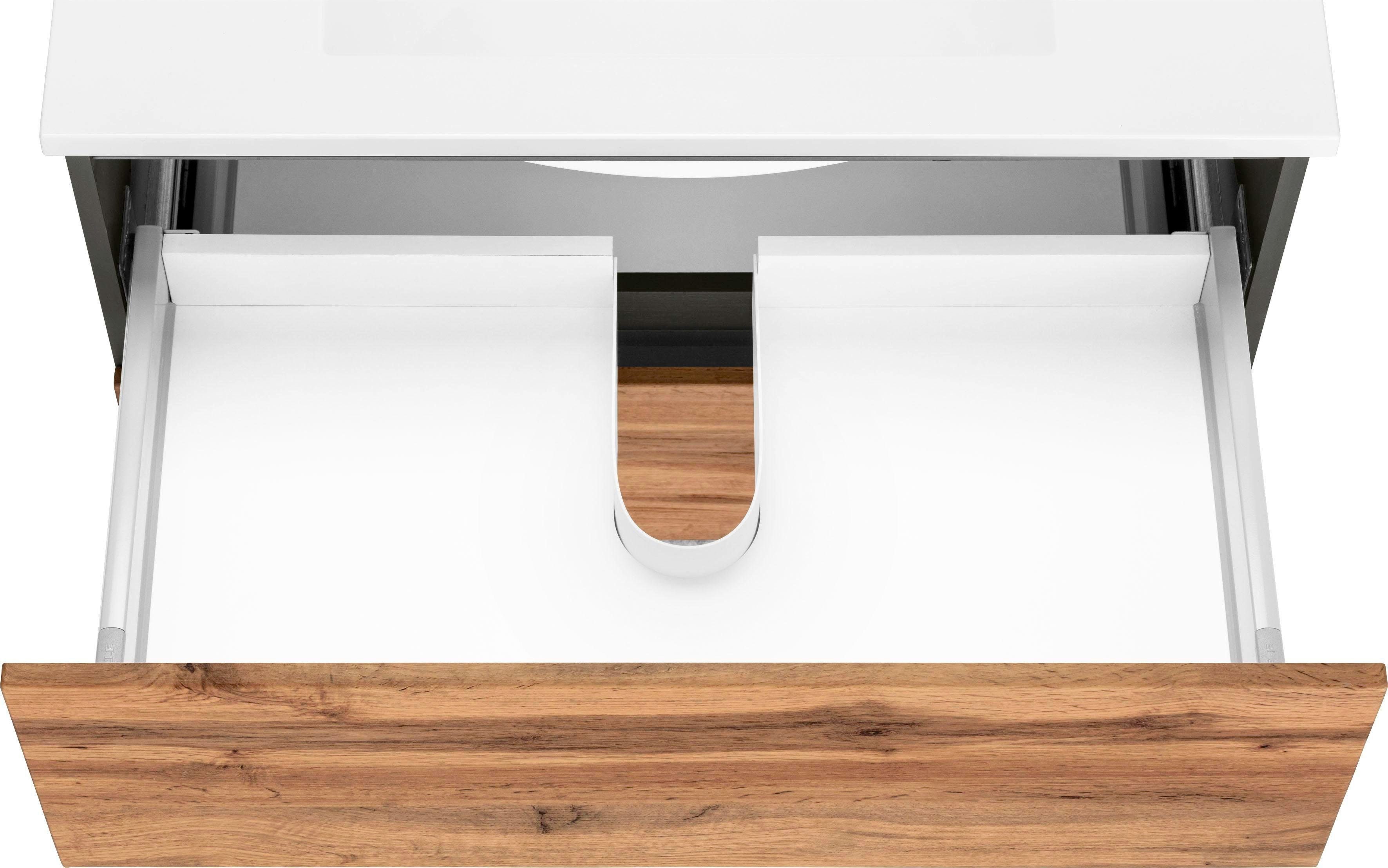 welltime Badkamerserie Lucca Breedte 80 cm, met directe ledverlichting (2-delig)