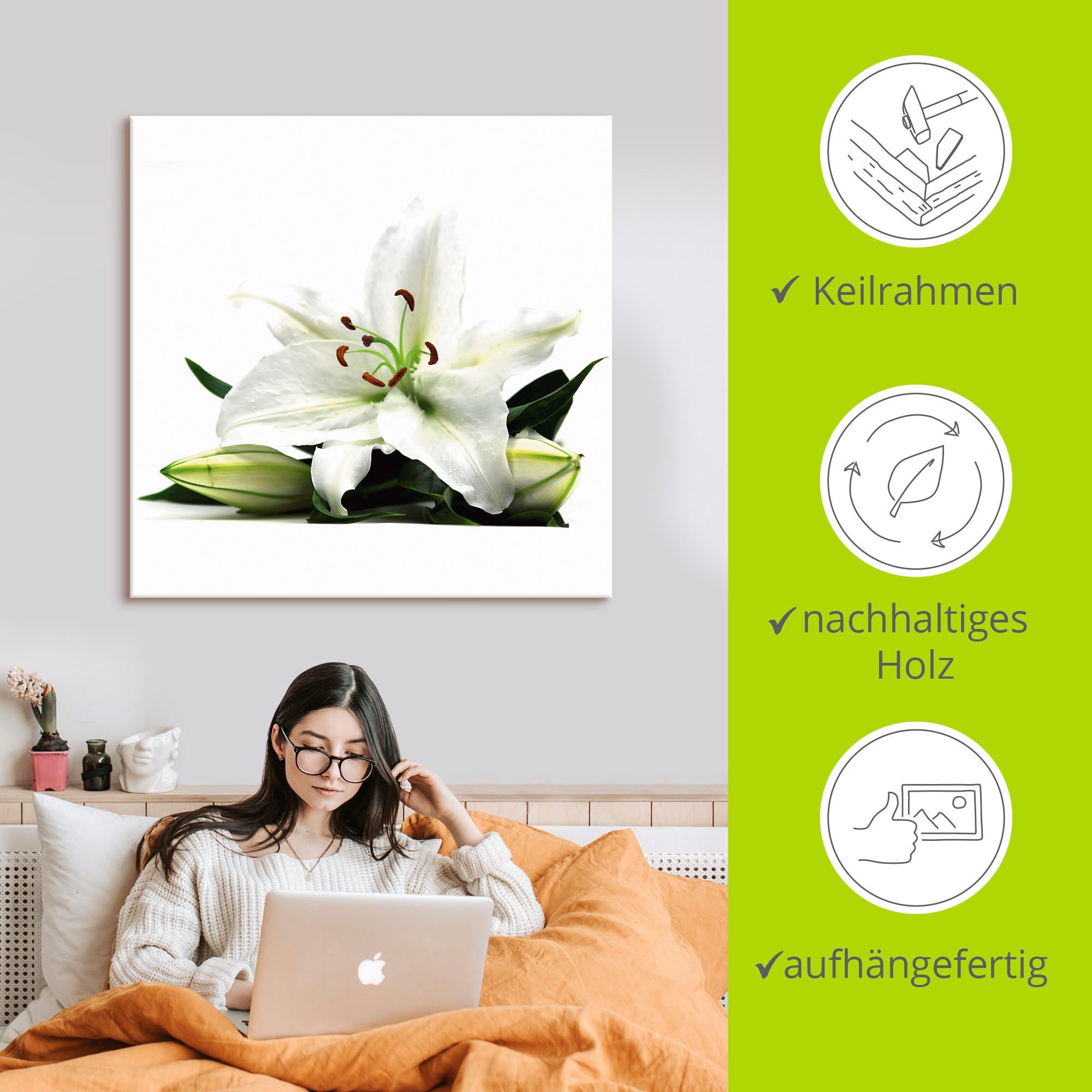 Artland Artprint Grote lelie als artprint op linnen, poster in verschillende formaten maten