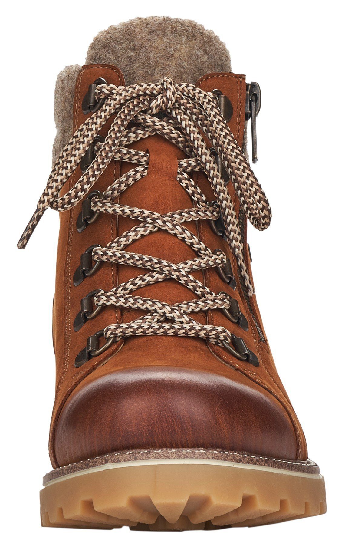 Remonte Winterlaarzen blokhak, outdoorschoen, veterschoen in trendy bergbeklimmer-look