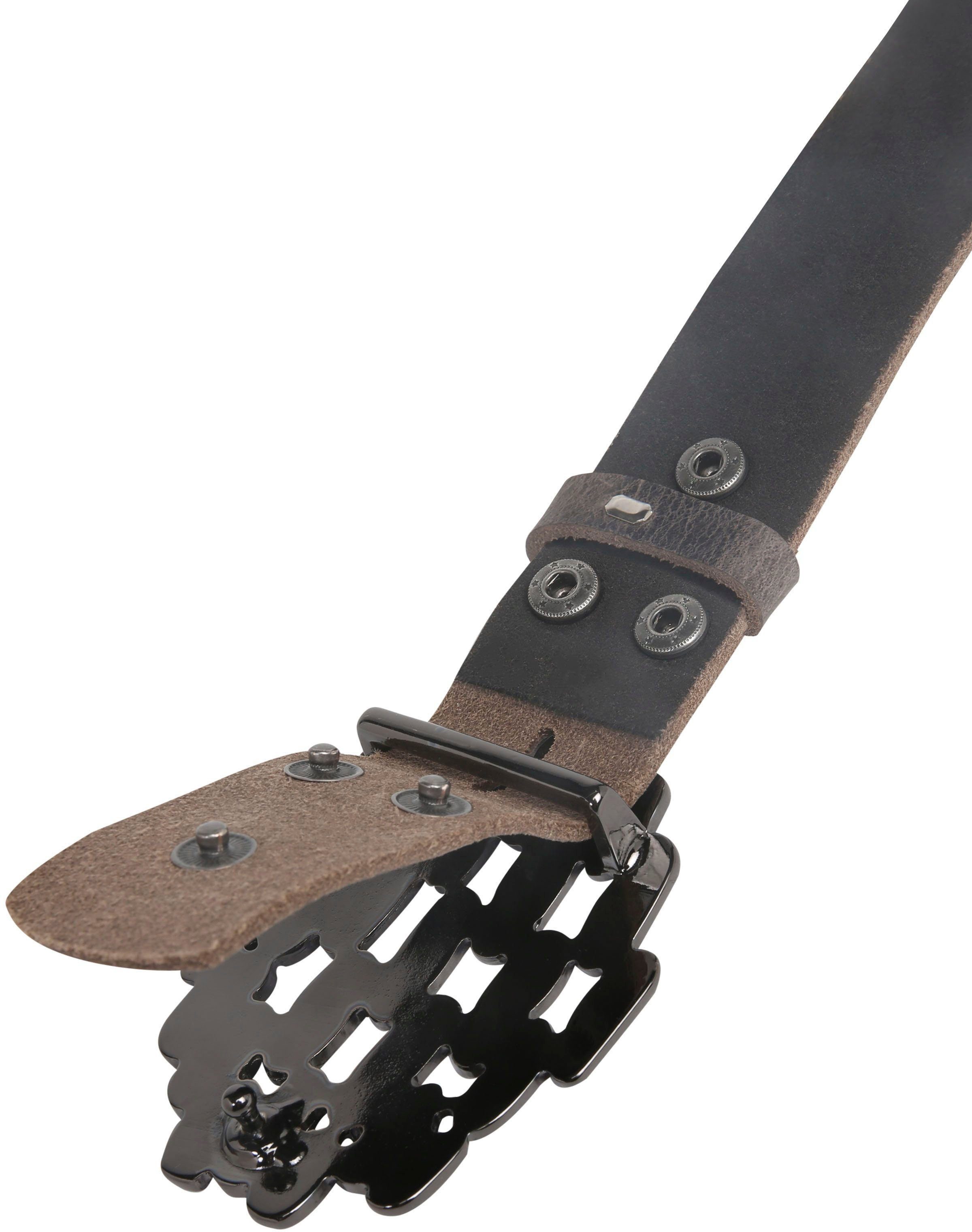 RETTUNGSRING by showroom 019° Leren riem in rustieke look met zwartgeblakende sluiting