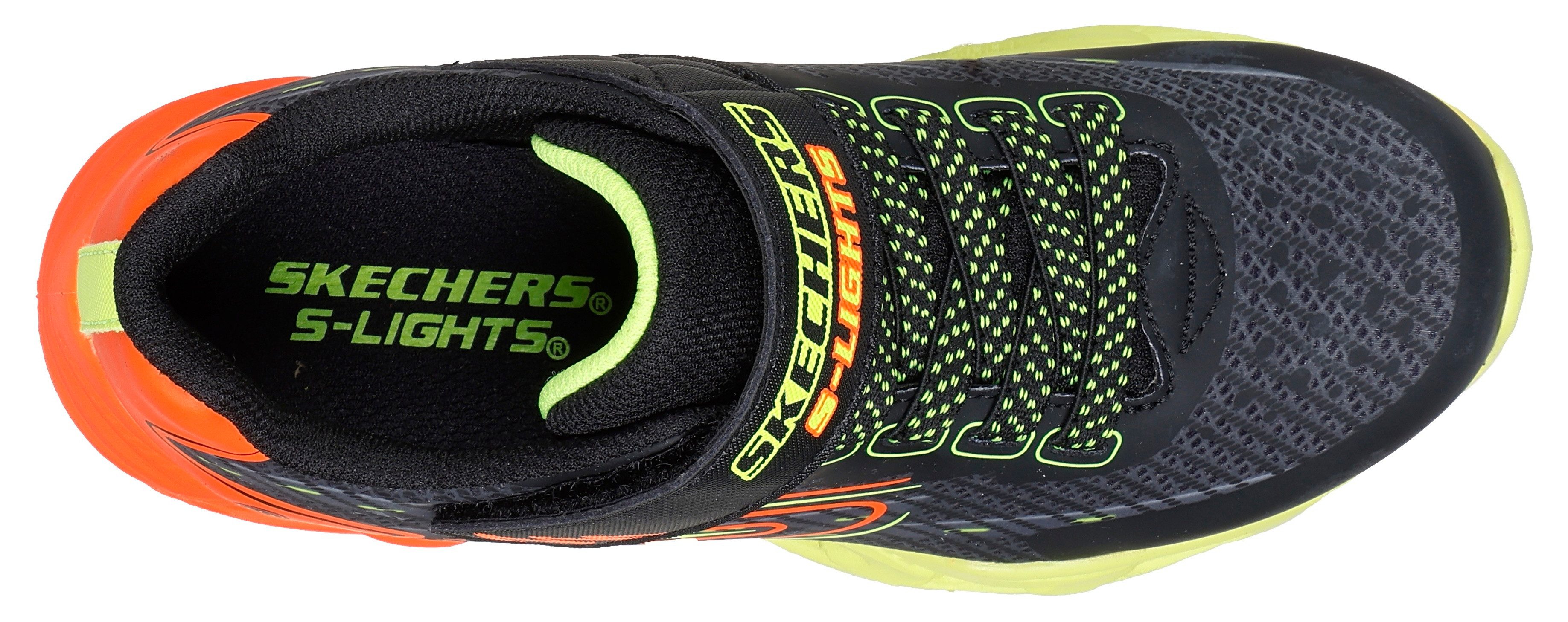Skechers Sneakers S-Lights: Vortex 2.0 - Quantroid blink schoen, led schoen, klittenbandschoen met knipperende zool