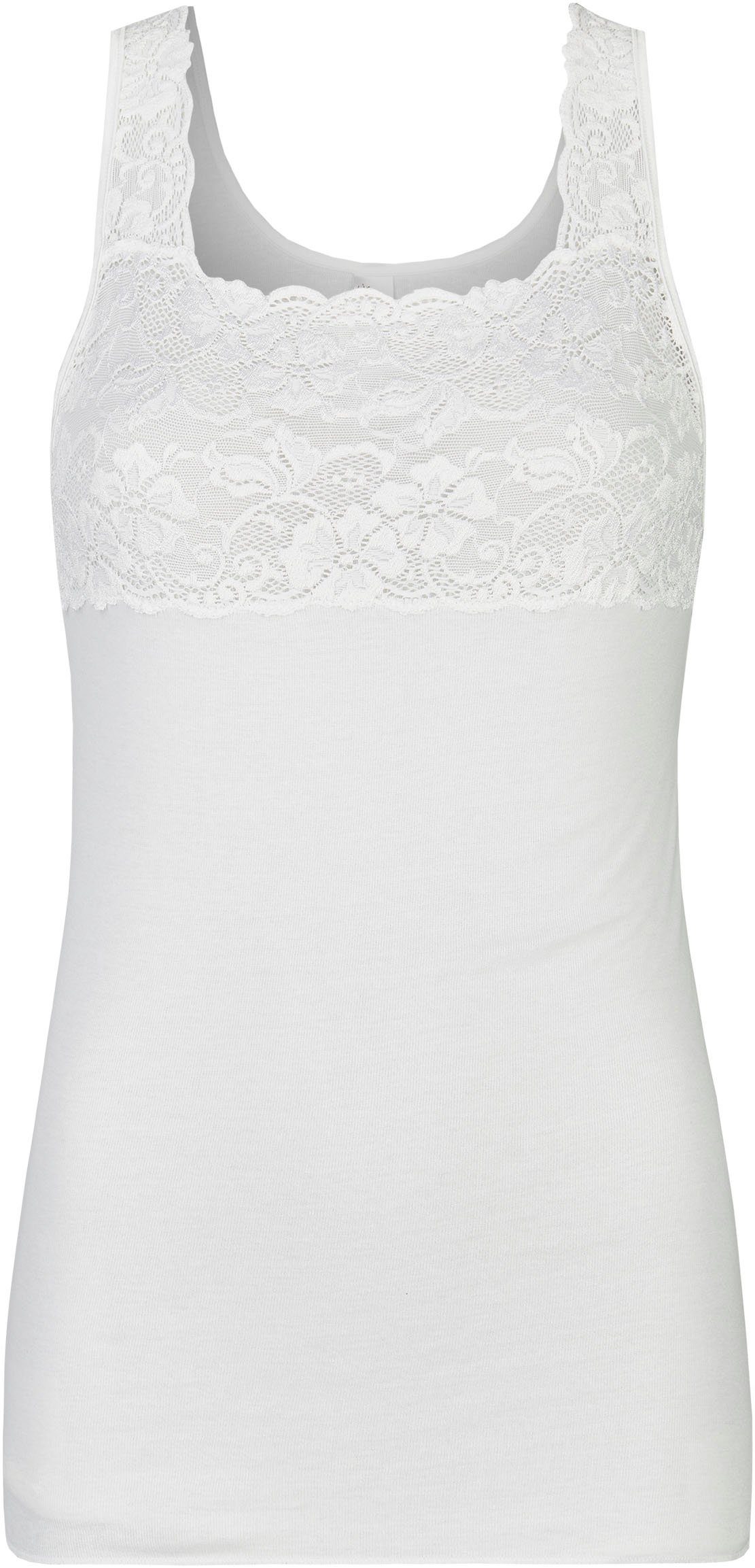 Nina Von C. Hemd "Fine Cotton" met brede kantband aan de decolleté en bandjes
