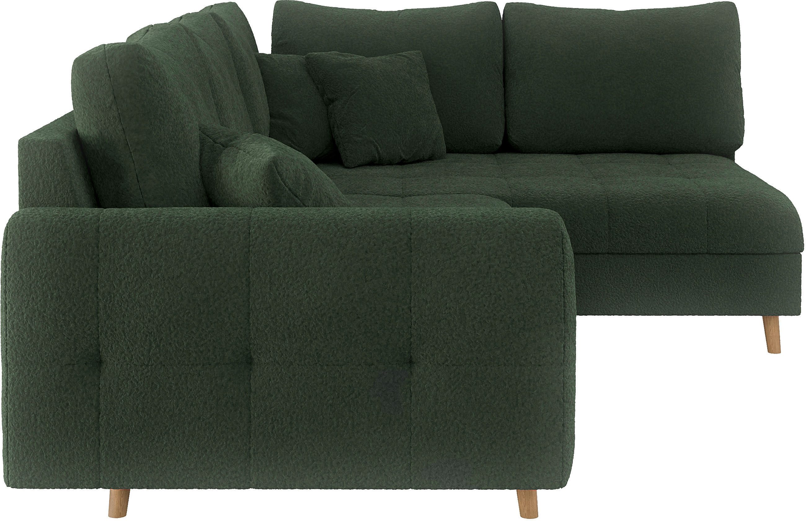 Home affaire Hoekbank CHARRE L-vorm met ottomane, afmetingen B/D/H: 231/161/81 cm fijne stiksels, losse rug- en sierkussens, ook in cord en bouclé