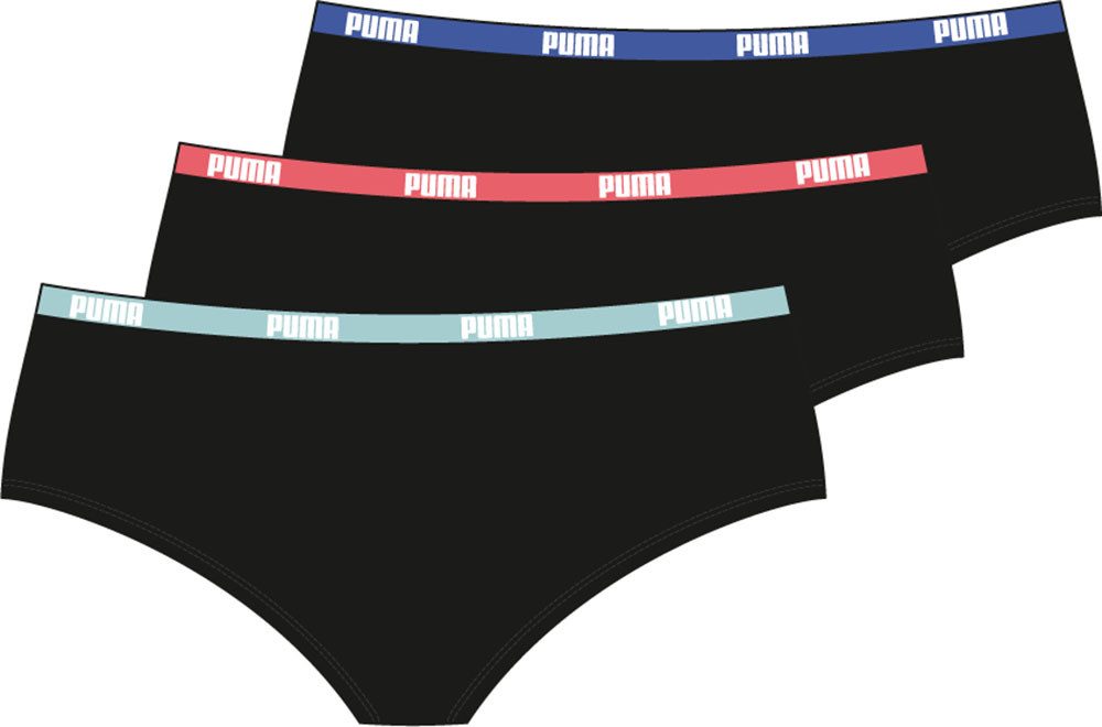 PUMA Hipster met logo-weefband (Set van 3) dames lingerie maat M zwart
