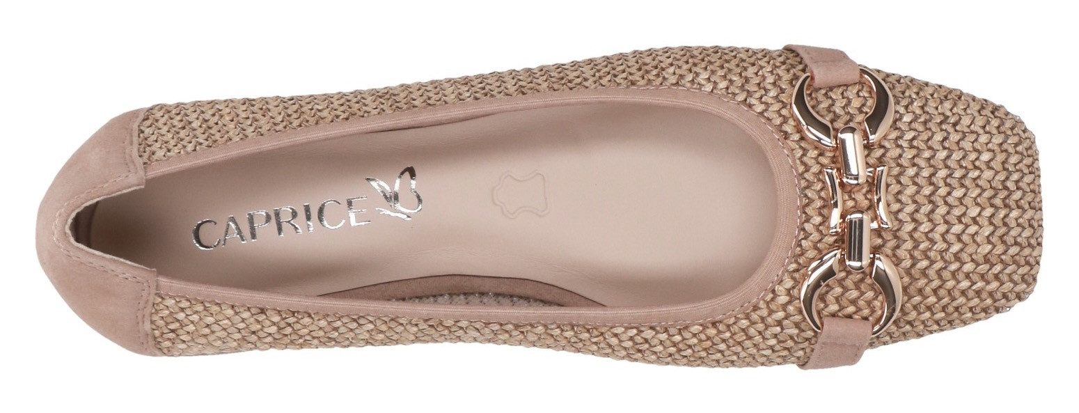 Caprice Ballerina's , blokhak, comfortabele schoen, business schoen met sieraandeel