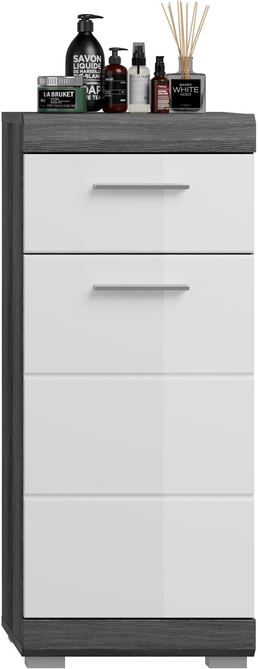 INOSIGN Badmeubelset Siena, 5-delig, bestaande uit: Hoge kast, WBU, spiegel, onderkast, hangkast (set, 5 stuks)