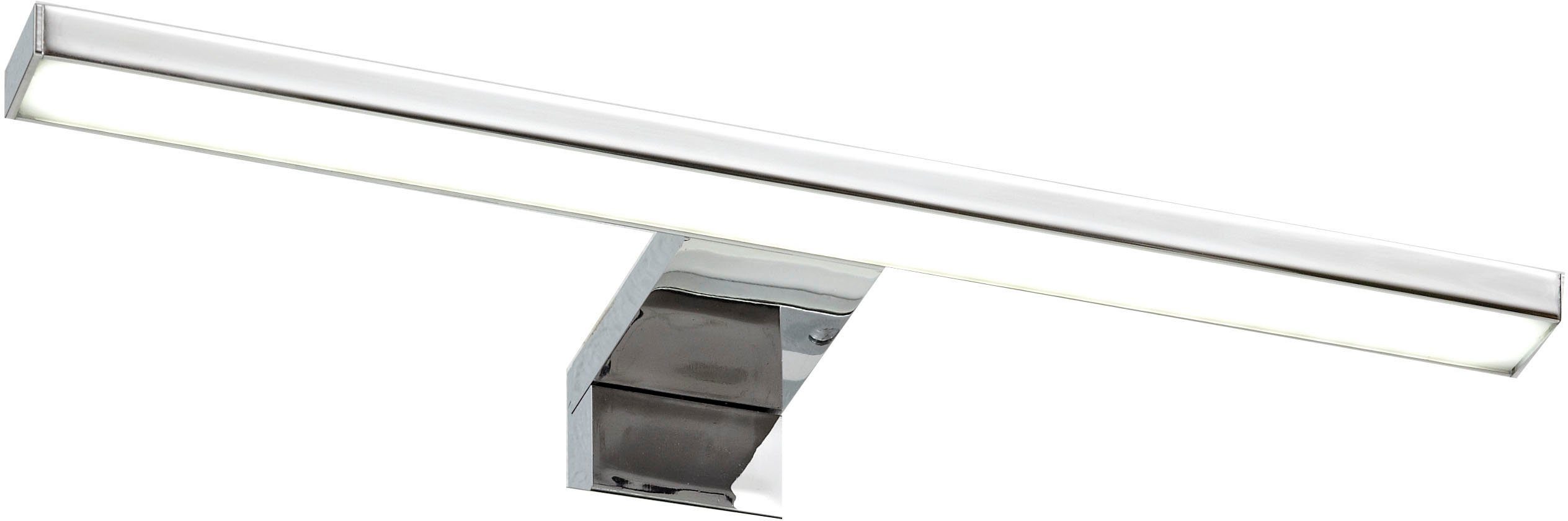 Saphir Badkamerserie Quickset 928 2-delig, wastafelonderkast met led-spiegel Wastafel 60 cm breed, 2 deuren, wit glans, knopgrepen, bad-set (3-delig)