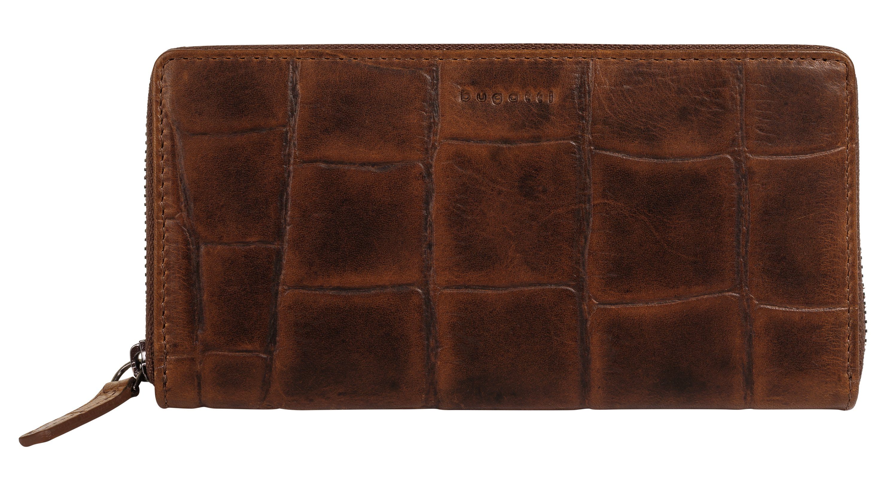Bugatti Portemonnee NEVIO echt leder unisex portemonnees maat 10 cm bruin