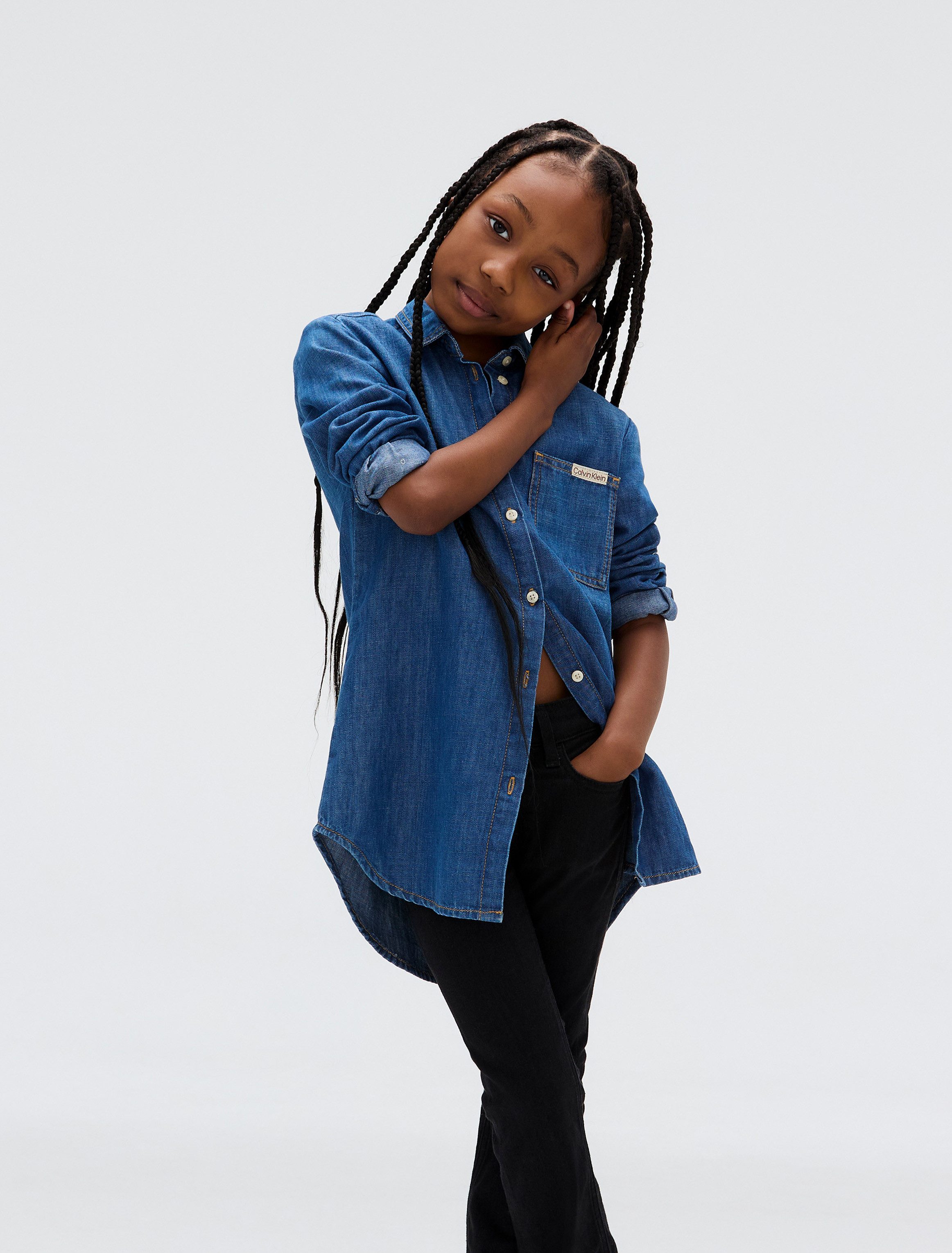 Calvin Klein Wijd uitlopende jeans Mr Flare Ess Black Str Denim voor kinderen tot 16 jaar en met logo-patch