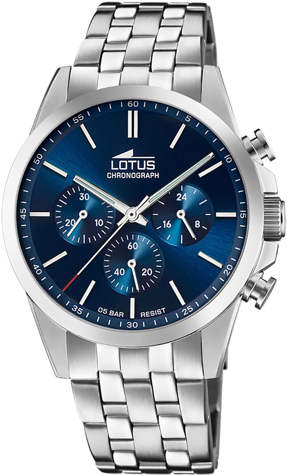 Lotus Chronograaf Quartzhorloge, horloge, herrenuur, roestvrijstalen band, analoog